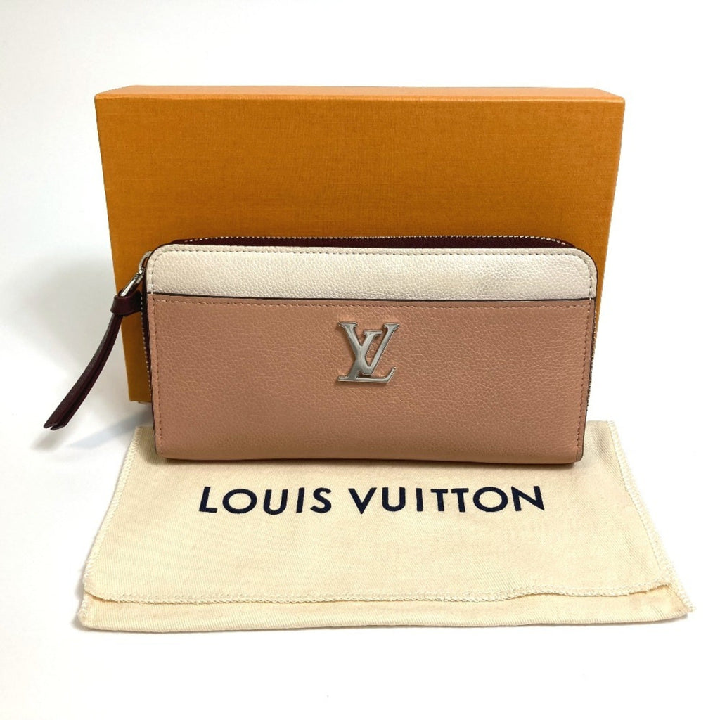 Louis Vuitton Beige Orange Leather Long Wallet (Bi-Fold) (Pre-Owned)