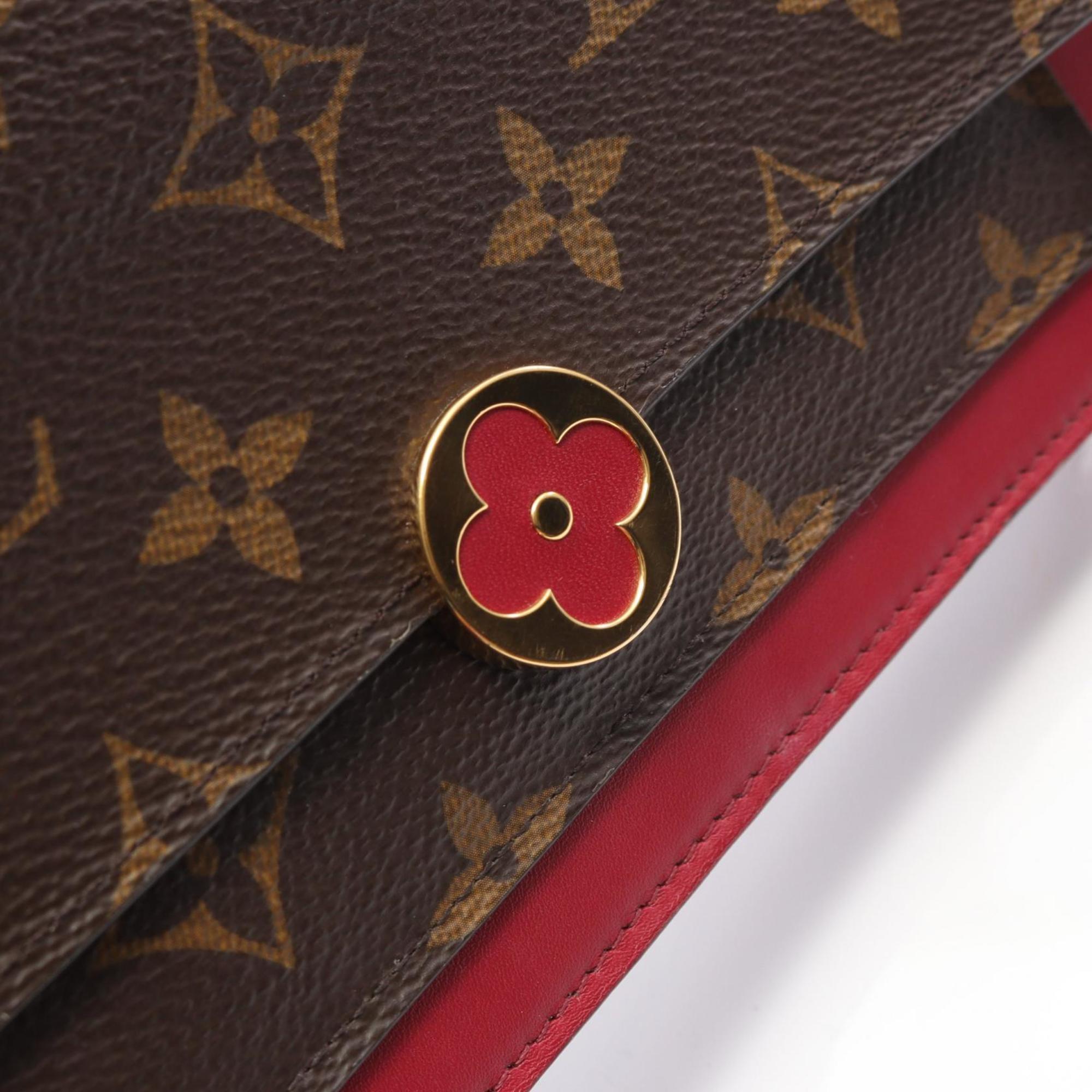 Louis Vuitton Brown Fuchsia Pink Pvc Monogram Coated Canvas Leather Shoulder Bag (Pre-Owned)