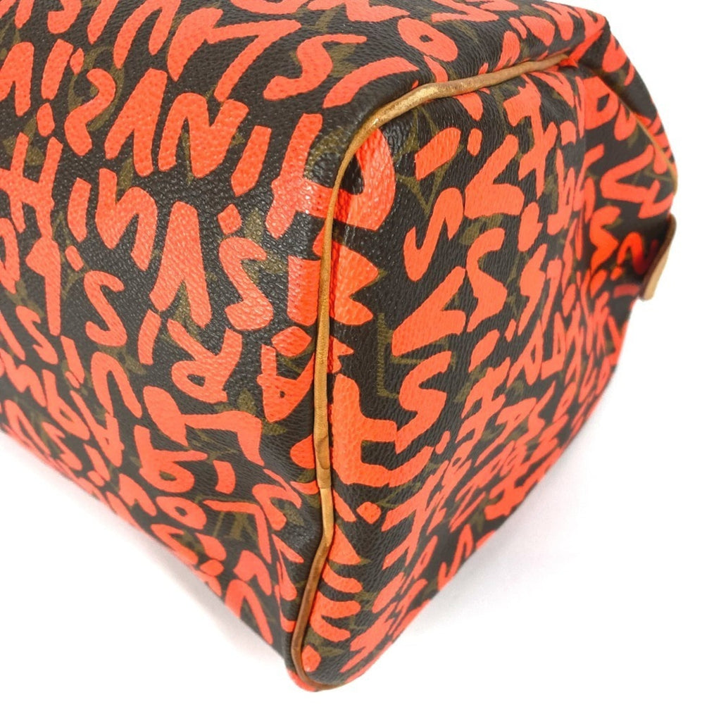 Louis Vuitton Monogram Graffiti Lv Orange Orange Monogram Graffiti Boston Bag Handbag (Pre-Owned)