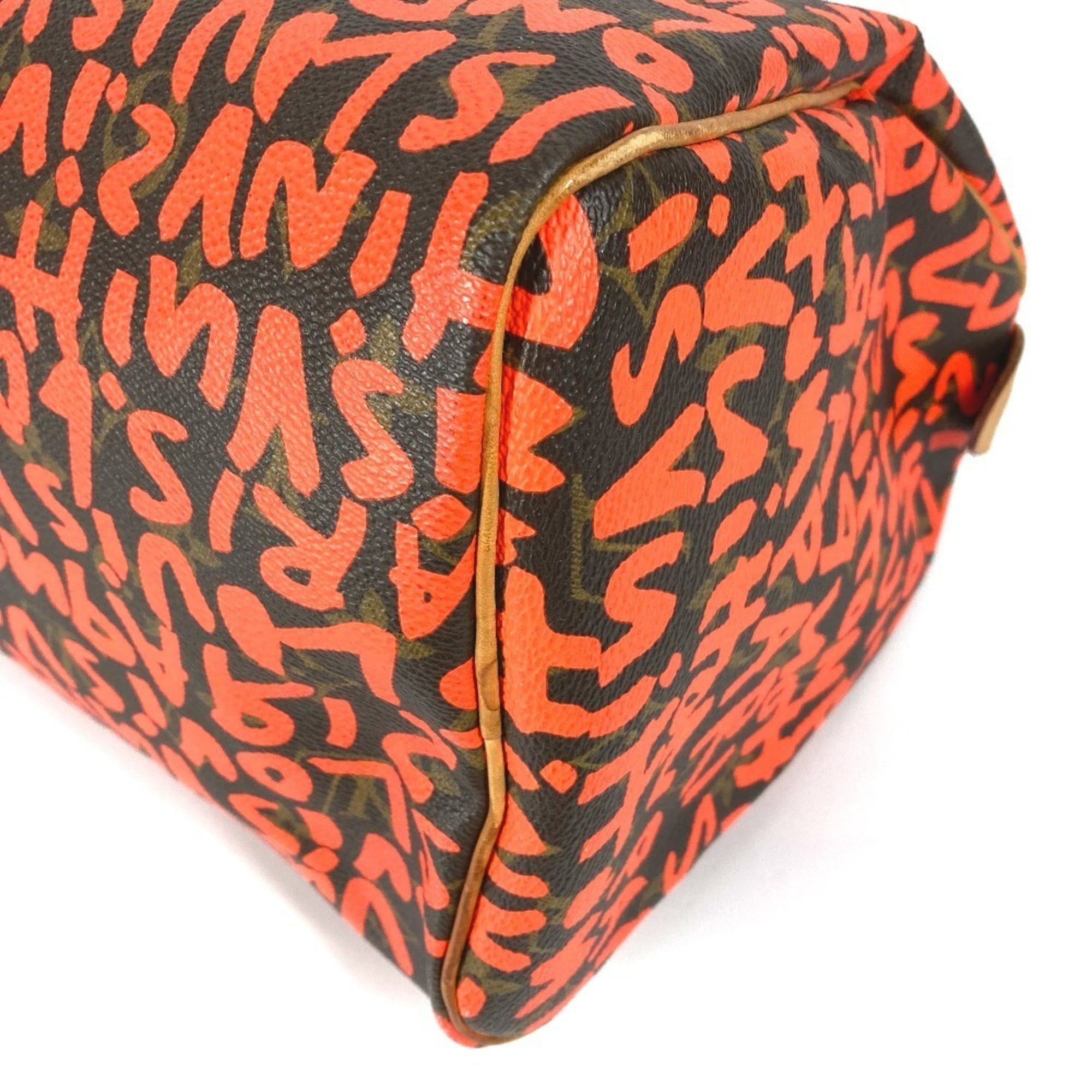 Louis Vuitton Monogram Graffiti Lv Orange Orange Monogram Graffiti Boston Bag Handbag (Pre-Owned)