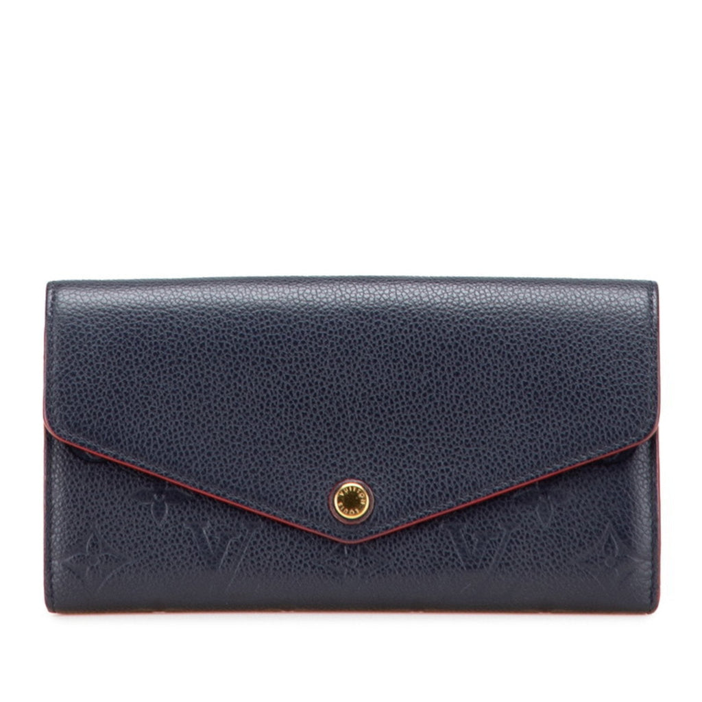 Louis Vuitton Monogram Empreinte Marine Rouge Navy Leather Long Wallet (Bi-Fold) (Pre-Owned)