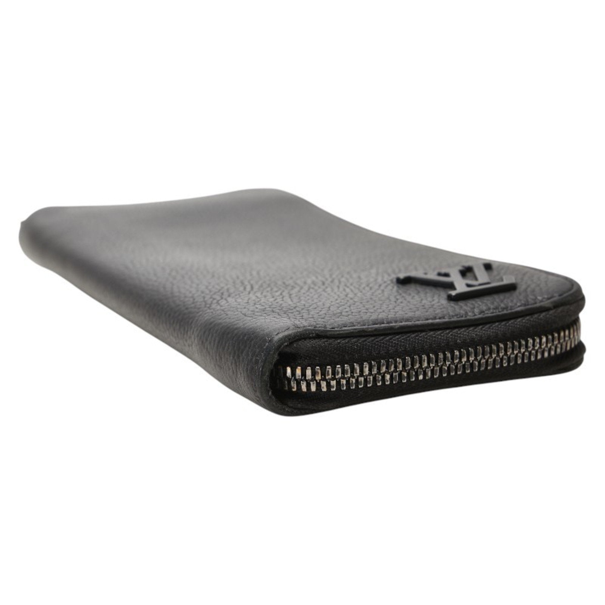 Louis Vuitton Black Noir Leather Long Wallet (Bi-Fold) (Pre-Owned)