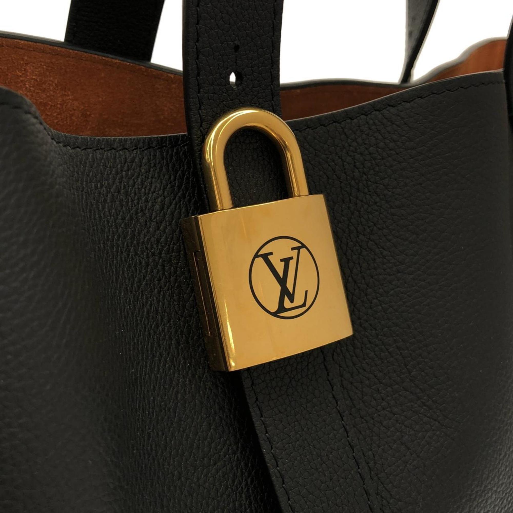 Louis Vuitton Black Leather Handbag (Pre-Owned)