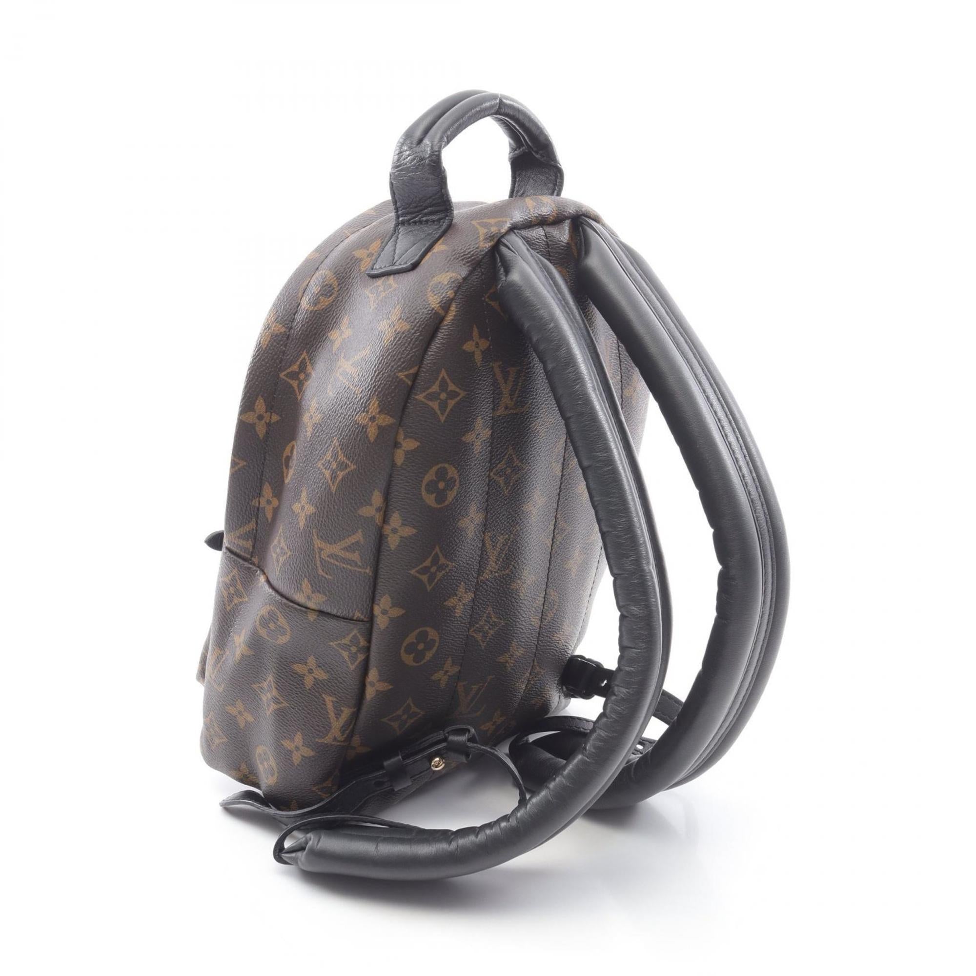 Louis Vuitton Black Brown Coated Canvas Leather Backpack (Pre-Owned)
