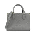 Louis Vuitton Gunmetal Silver Leather Handbag (Pre-Owned)