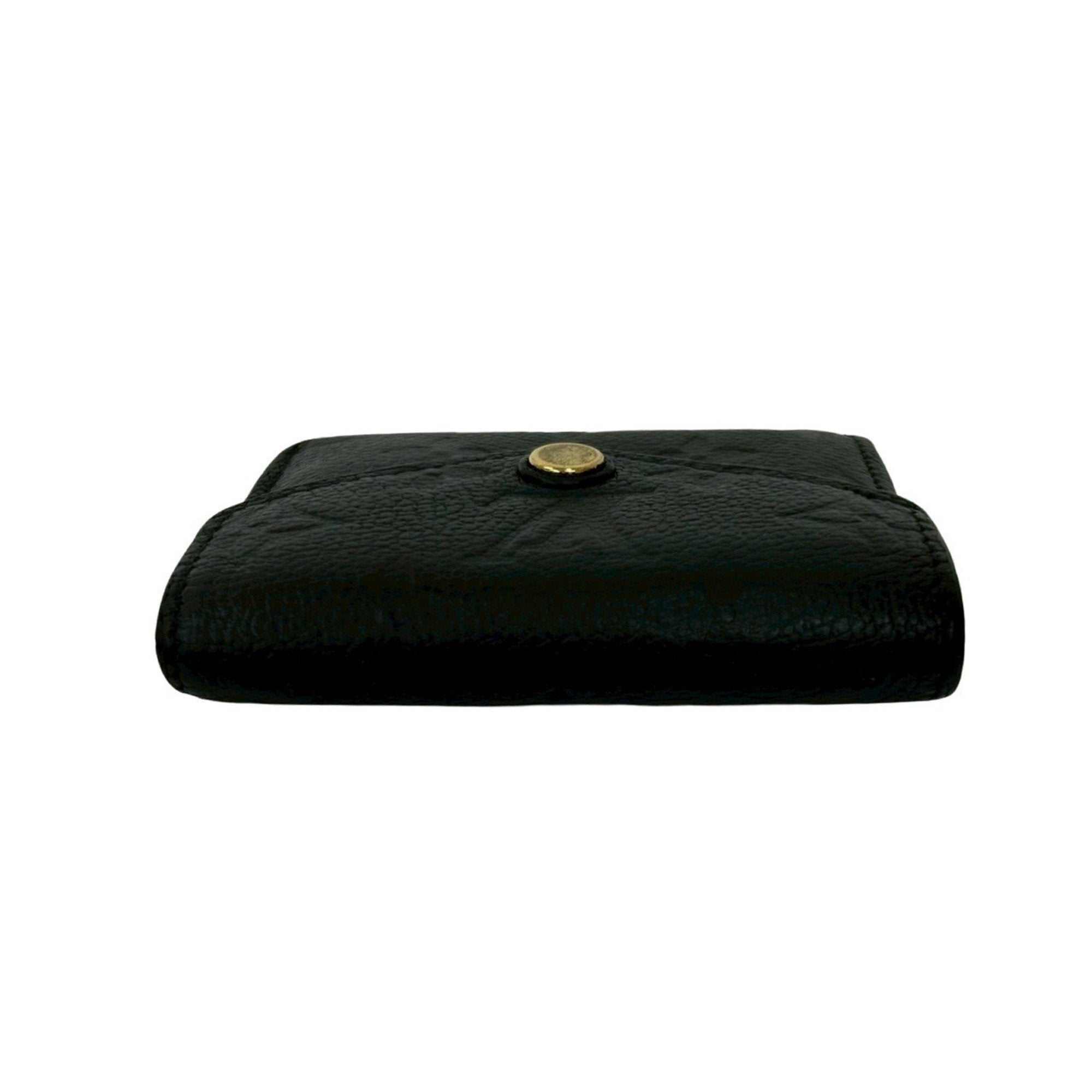 Louis Vuitton Black Leather Wallet (Tri-Fold) (Pre-Owned)