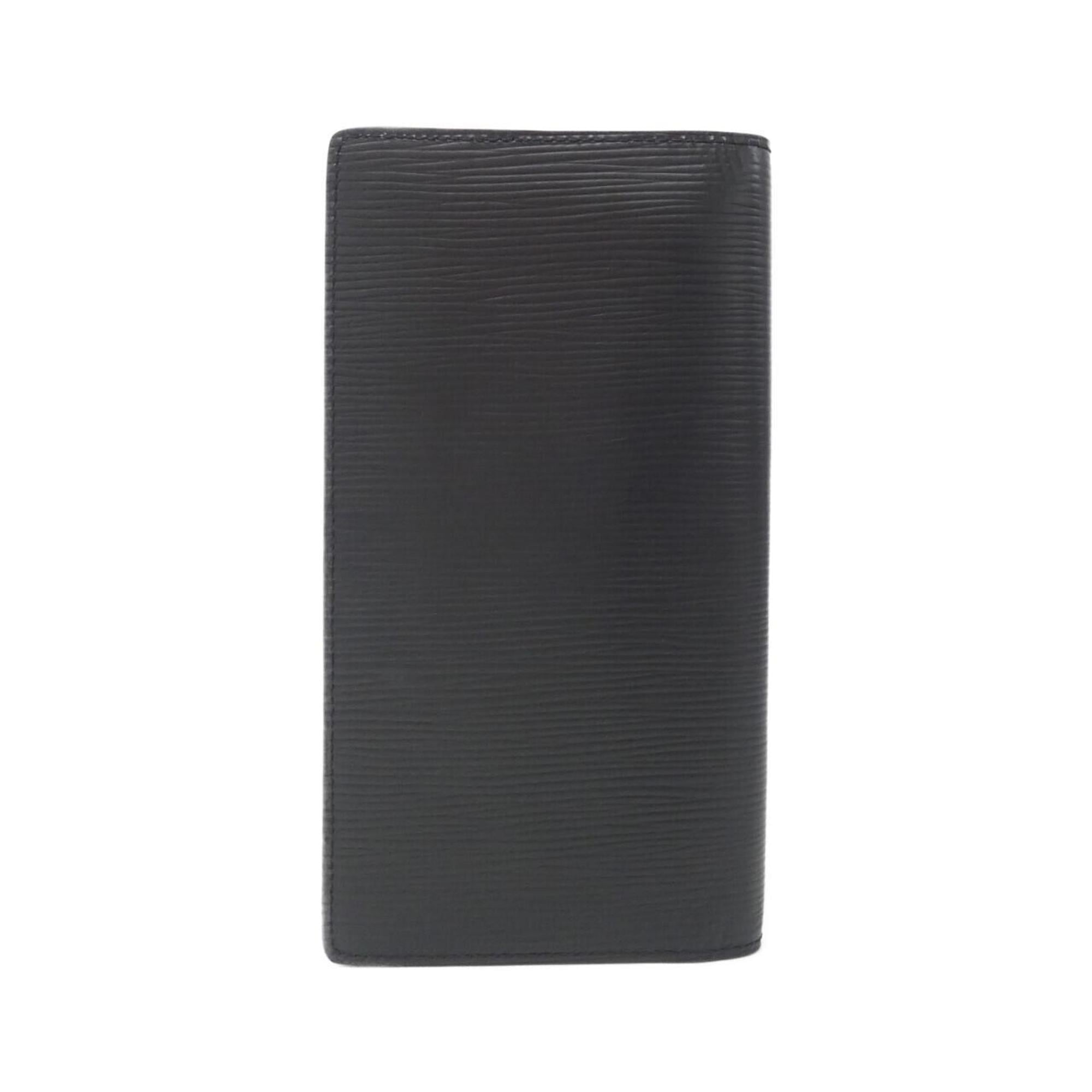 Louis Vuitton Black Leather Long Wallet (Bi-Fold) (Pre-Owned)
