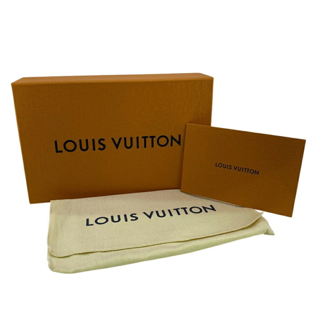 Louis Vuitton Brown Red Color Canvas Leather Long Wallet (Bi-Fold) (Pre-Owned)