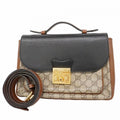 Padlock Front Pocket Flap Shoulder Bag GG Coated Canvas and Leather Small