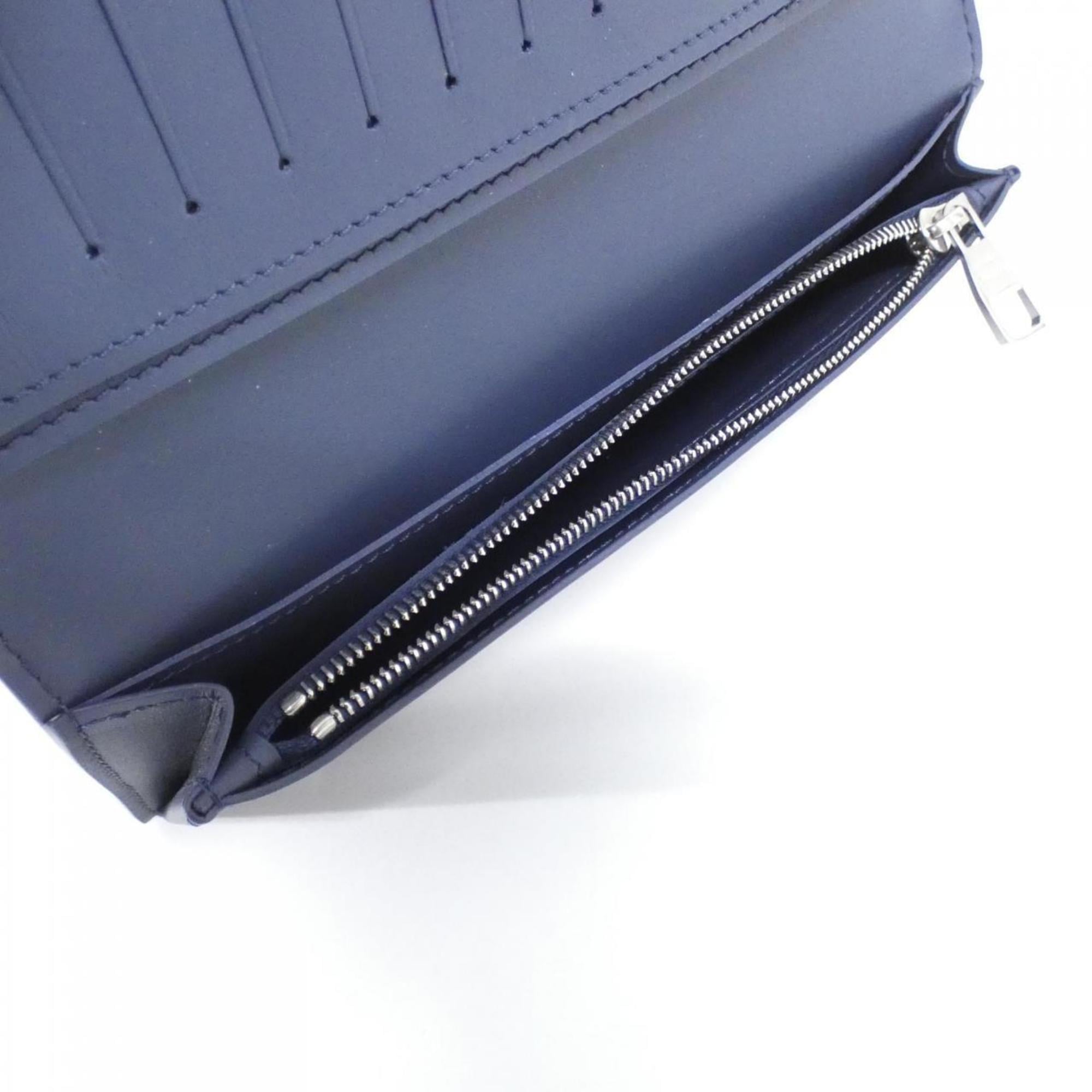 Louis Vuitton Navy Leather Long Wallet (Bi-Fold) (Pre-Owned)