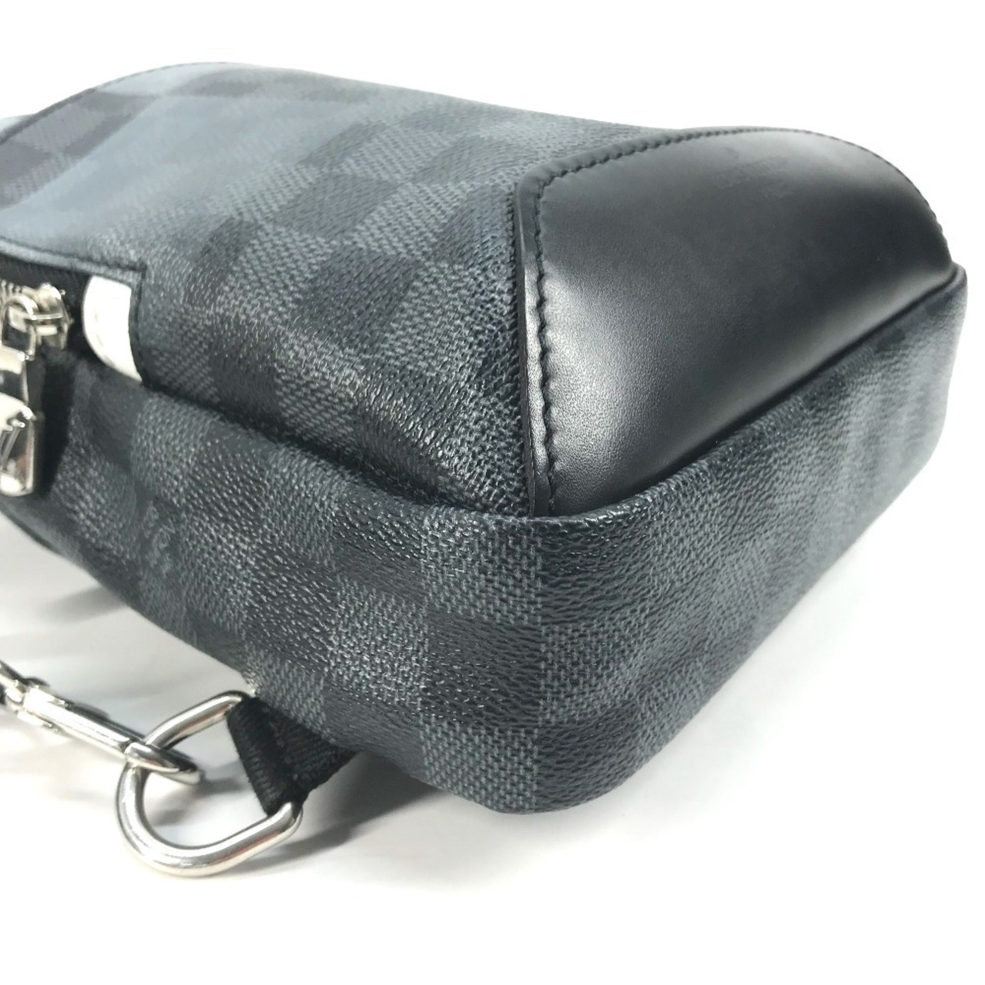 Louis Vuitton Black Galle Gray Canvas Shoulder Bag Sling Bag (Pre-Owned)