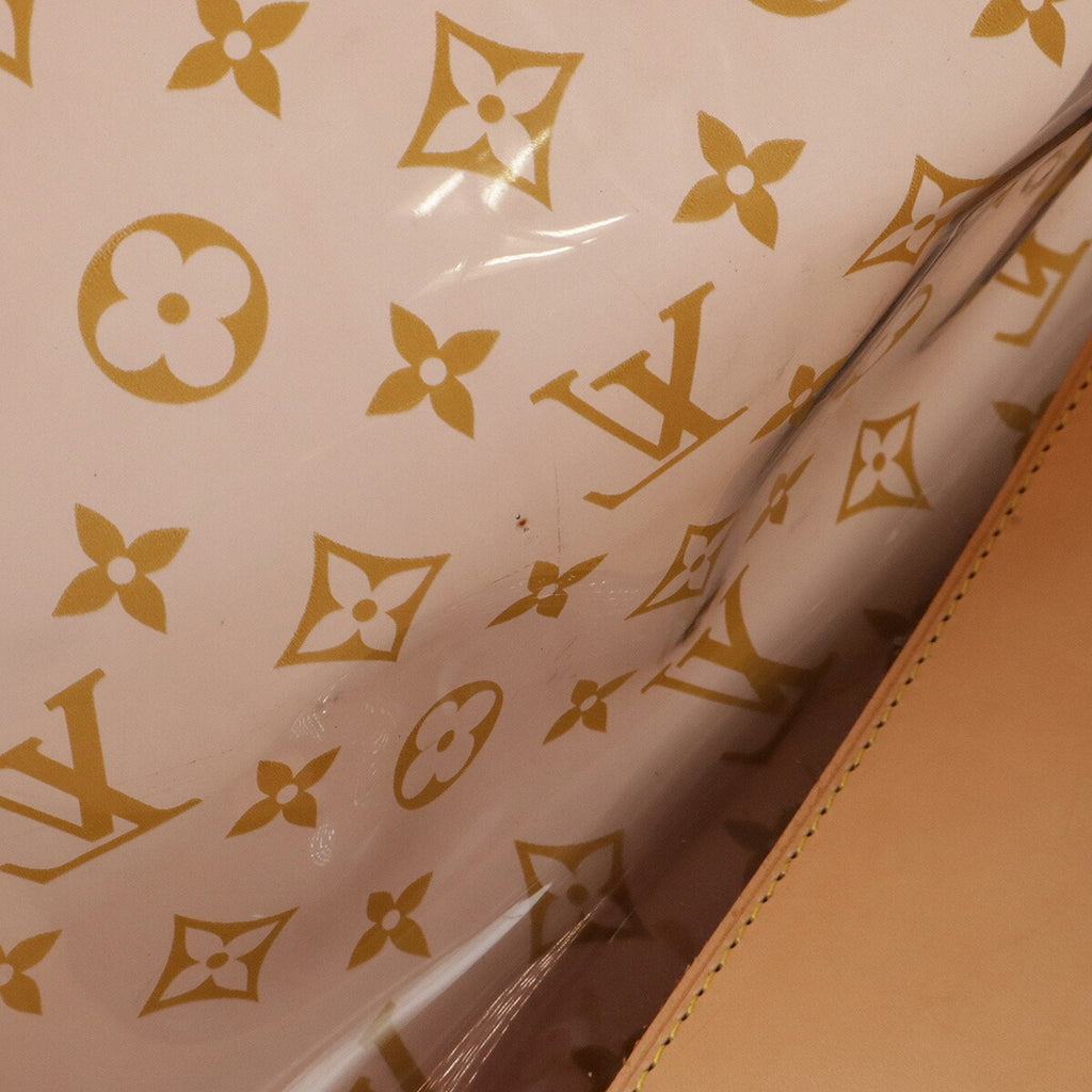 Louis Vuitton Brown Clear Vinyl Leather Beach Bag Shoulder Bag Tote Bag (Pre-Owned)
