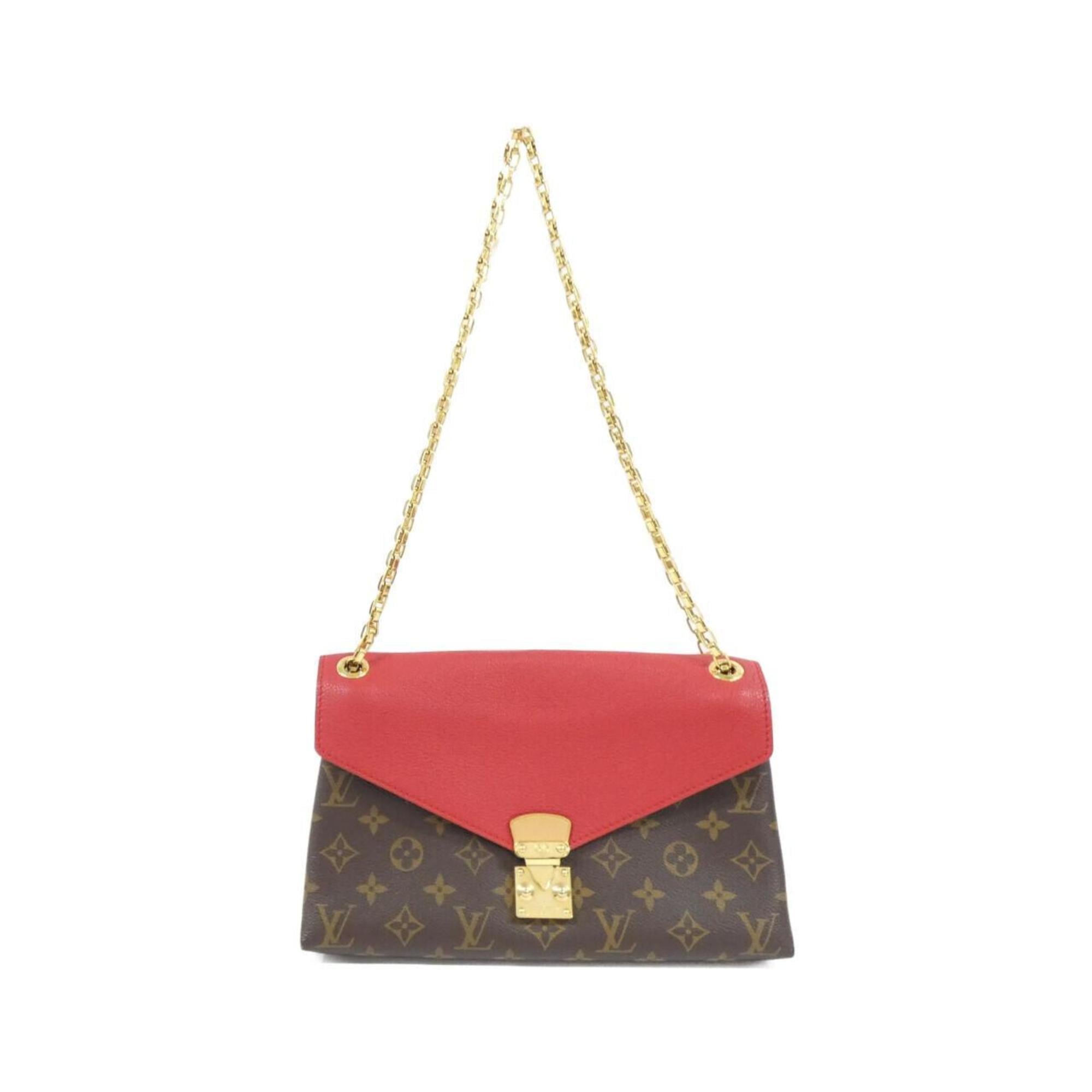 Louis Vuitton Cerise Marron Coated Canvas Leather Shoulder Bag (Pre-Owned)