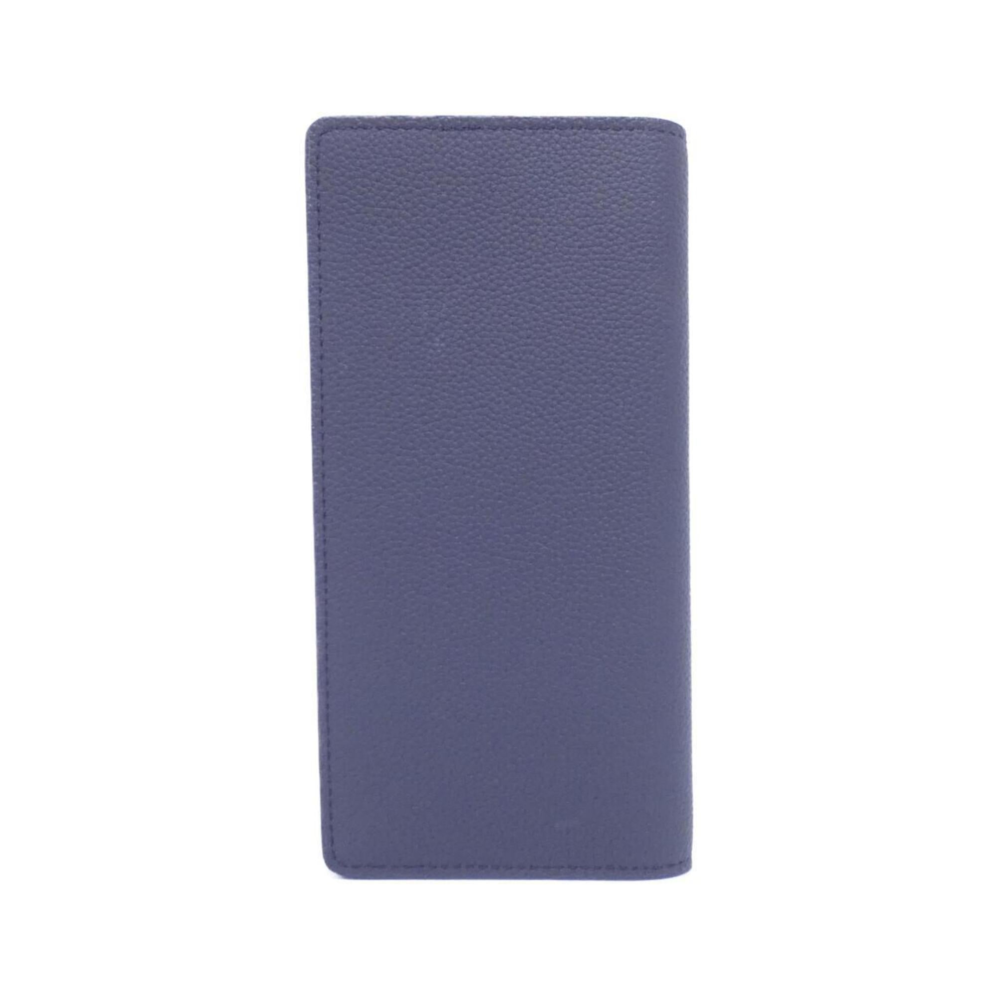 Louis Vuitton Navy Leather Long Wallet (Bi-Fold) (Pre-Owned)