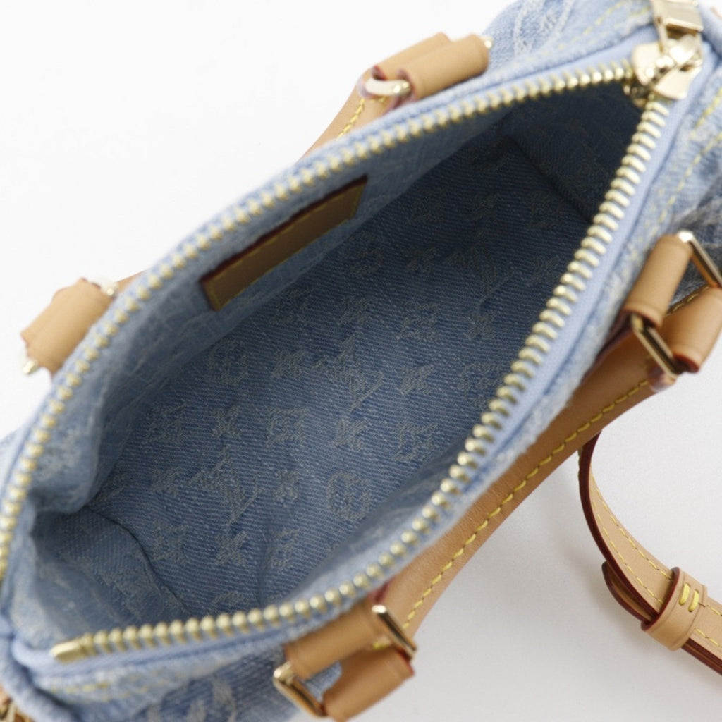Louis Vuitton Sky Blue Monogram Denim Handbag (Pre-Owned)