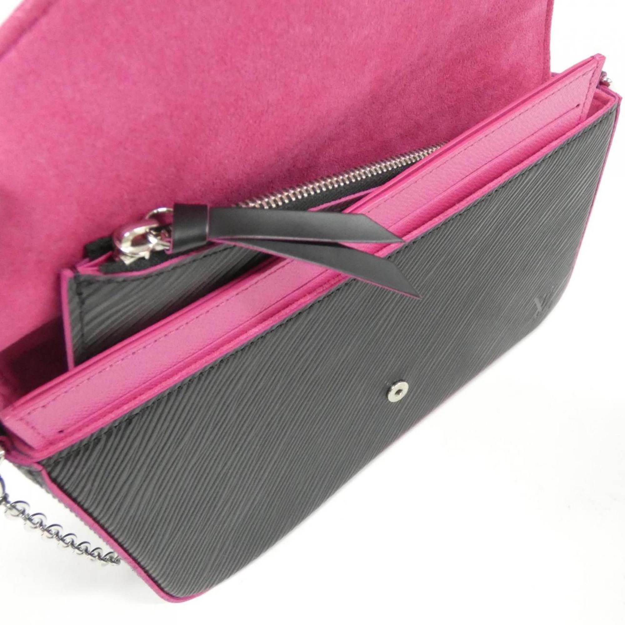 Louis Vuitton Epi Hot Pink Noir Leather Pochette Shoulder Bag (Pre-Owned)