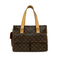 Louis Vuitton Brown Leather Pvc Handbag Tote Bag (Pre-Owned)