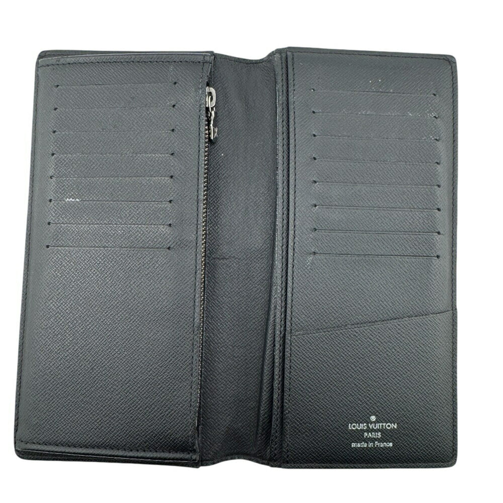 Louis Vuitton Black Leather Long Wallet (Bi-Fold) (Pre-Owned)