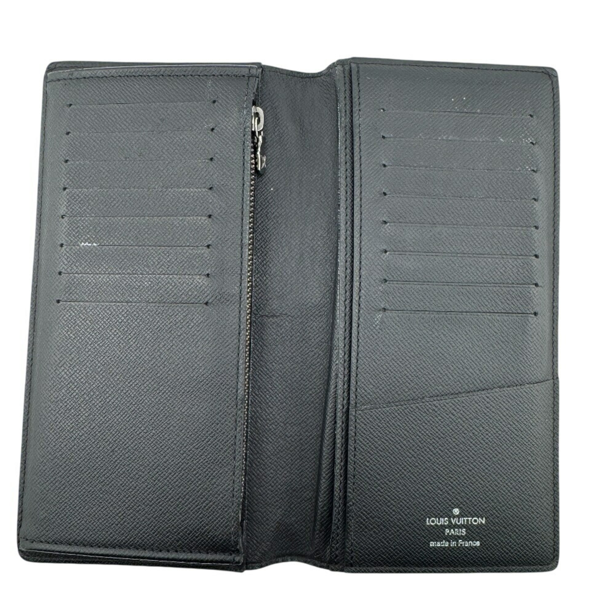 Louis Vuitton Black Leather Long Wallet (Bi-Fold) (Pre-Owned)
