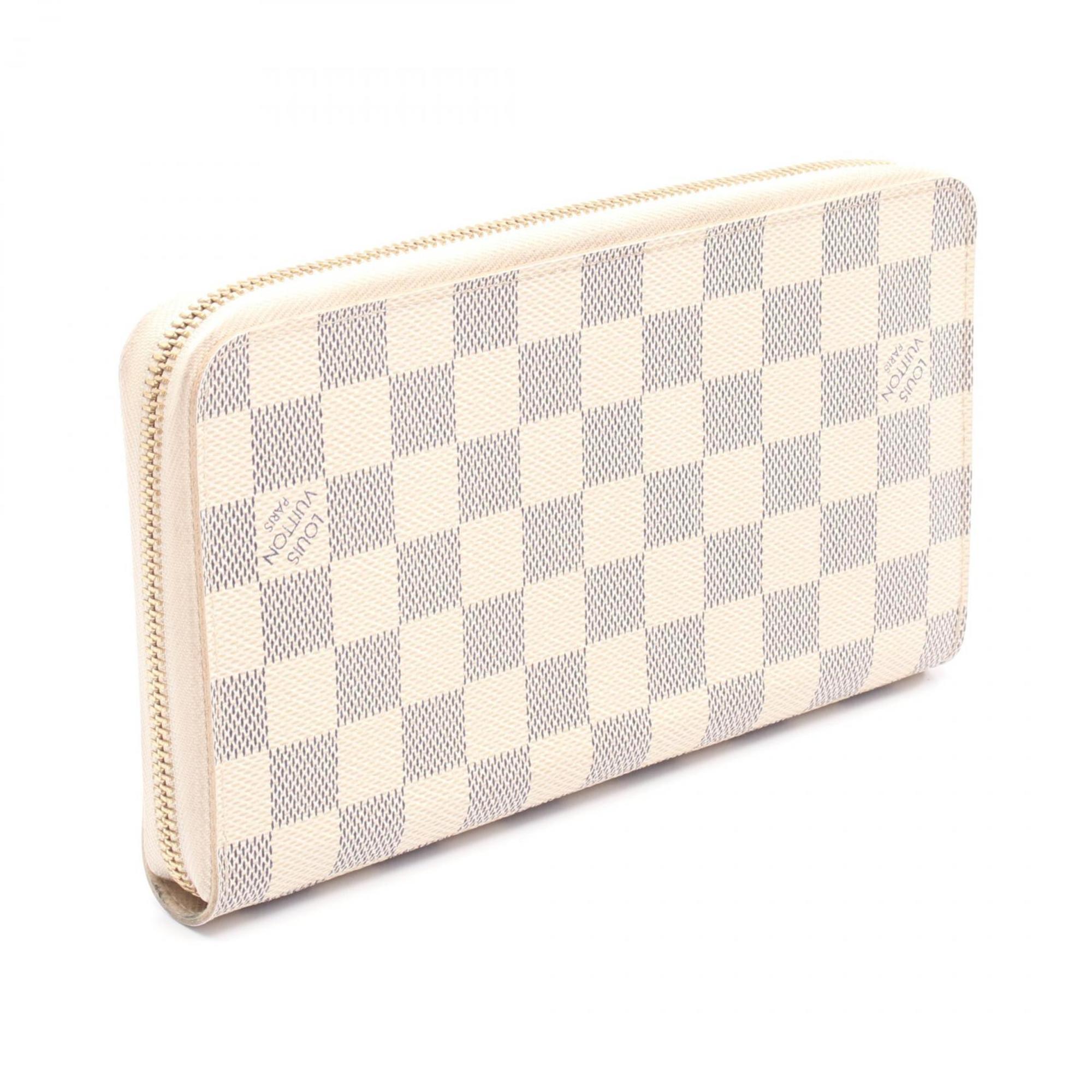 Louis Vuitton Damier Azur White Coated Canvas Long Wallet (Bi-Fold) (Pre-Owned)