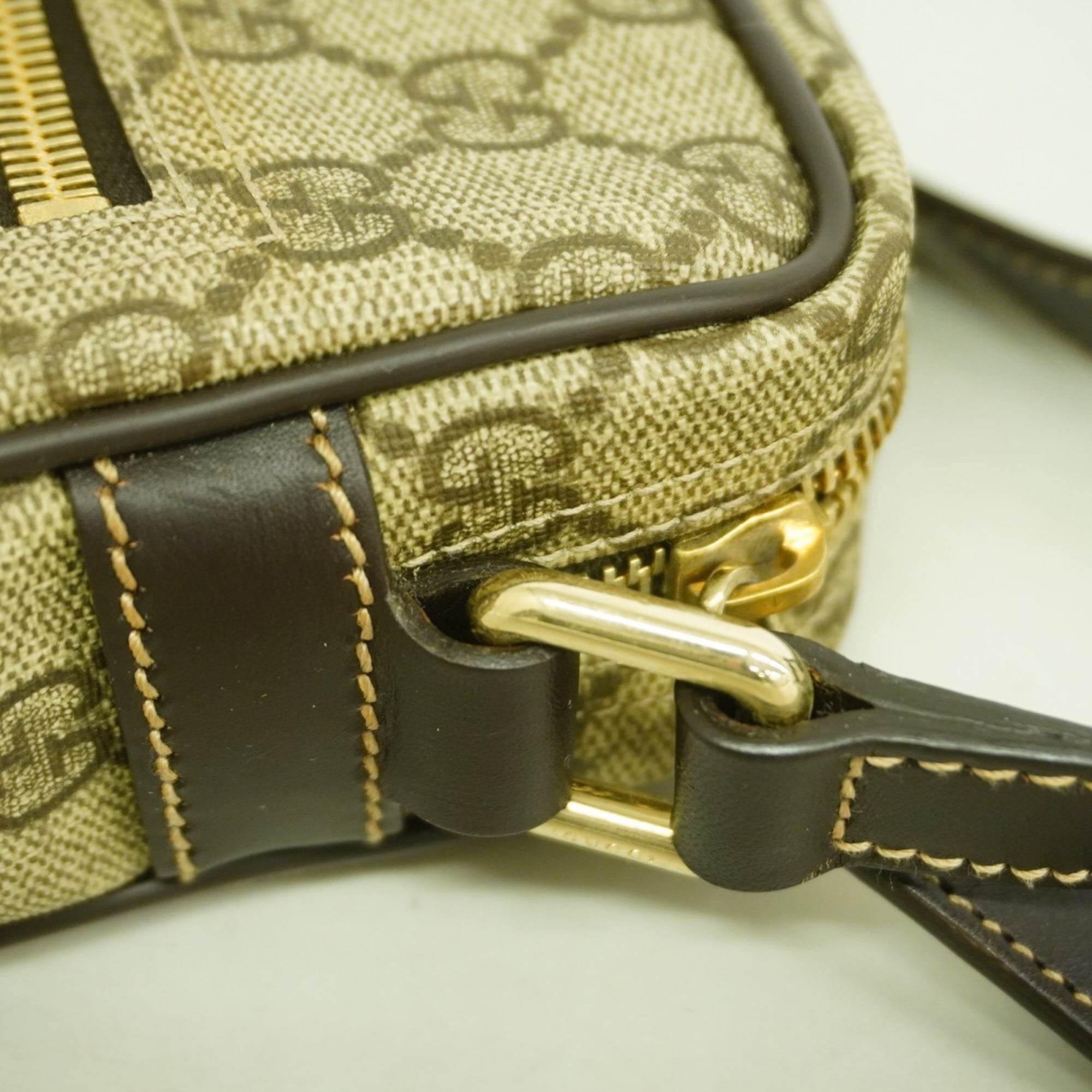 Front Zip Camera Bag GG Coated Canvas Small
