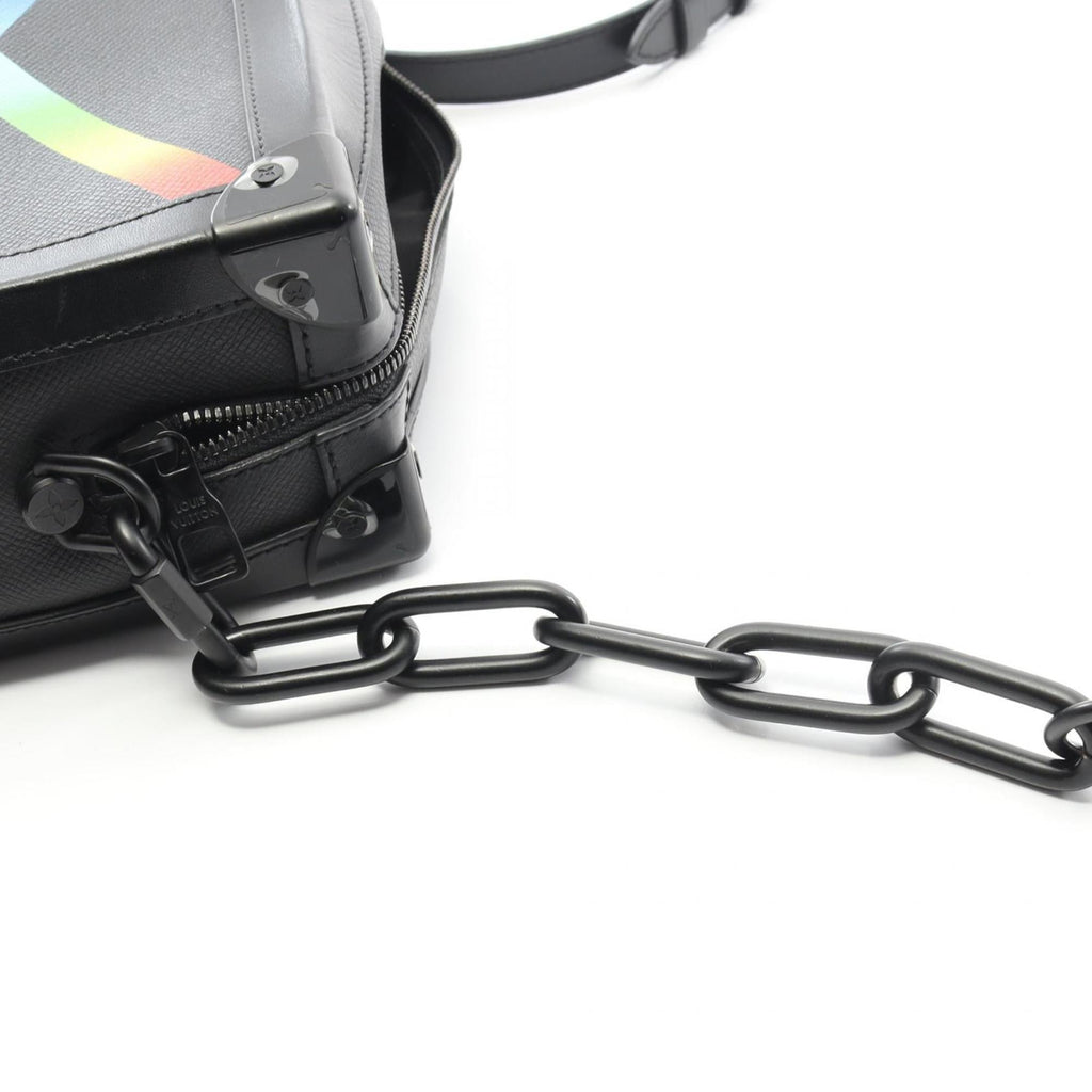 Louis Vuitton Black Multi-Color Taiga Leather Shoulder Bag (Pre-Owned)