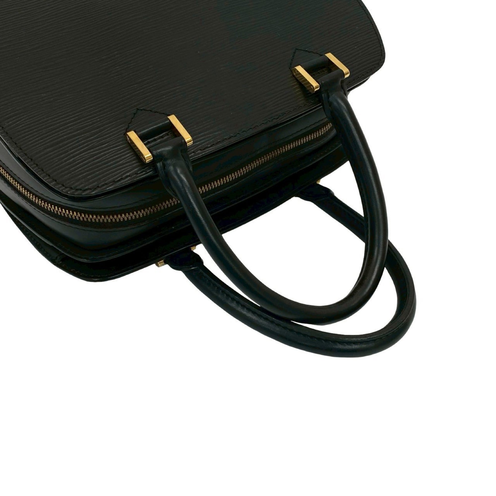 Louis Vuitton Black Leather Handbag Tote Bag (Pre-Owned)