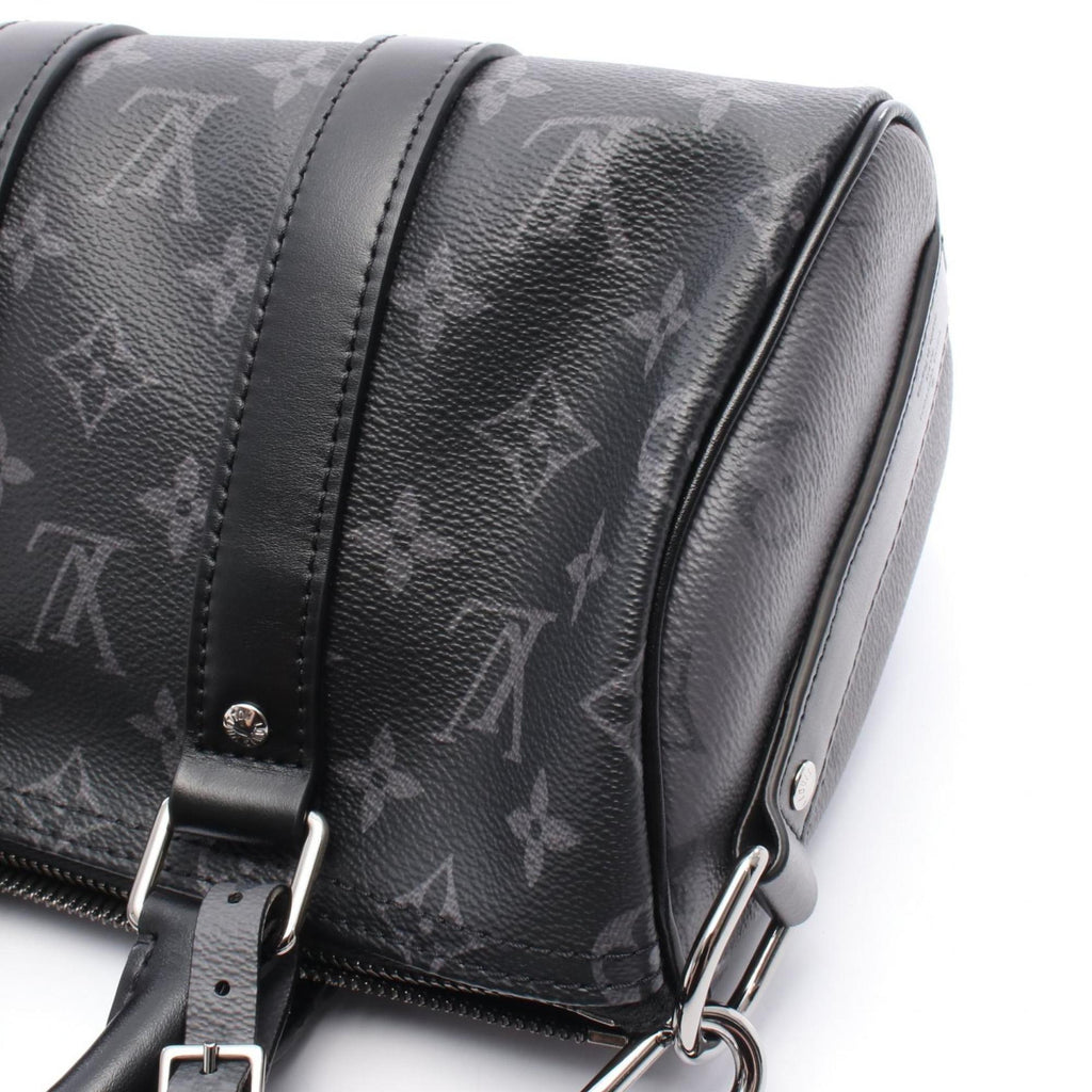 Louis Vuitton Black Gray Pvc Coated Canvas Monogram Eclipse Leather Handbag (Pre-Owned)