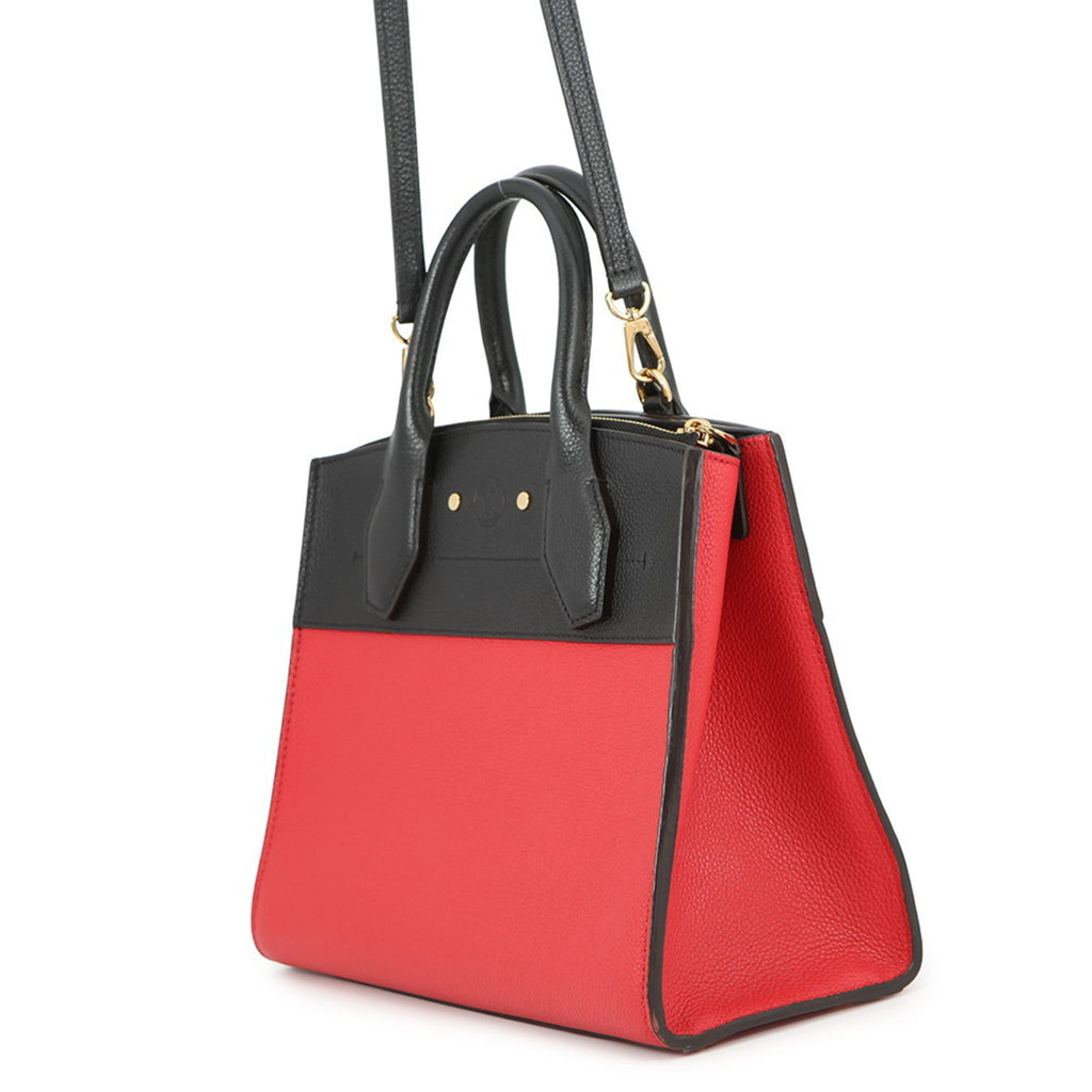 Louis Vuitton Noir Rouge Leather Handbag Shoulder Bag (Pre-Owned)