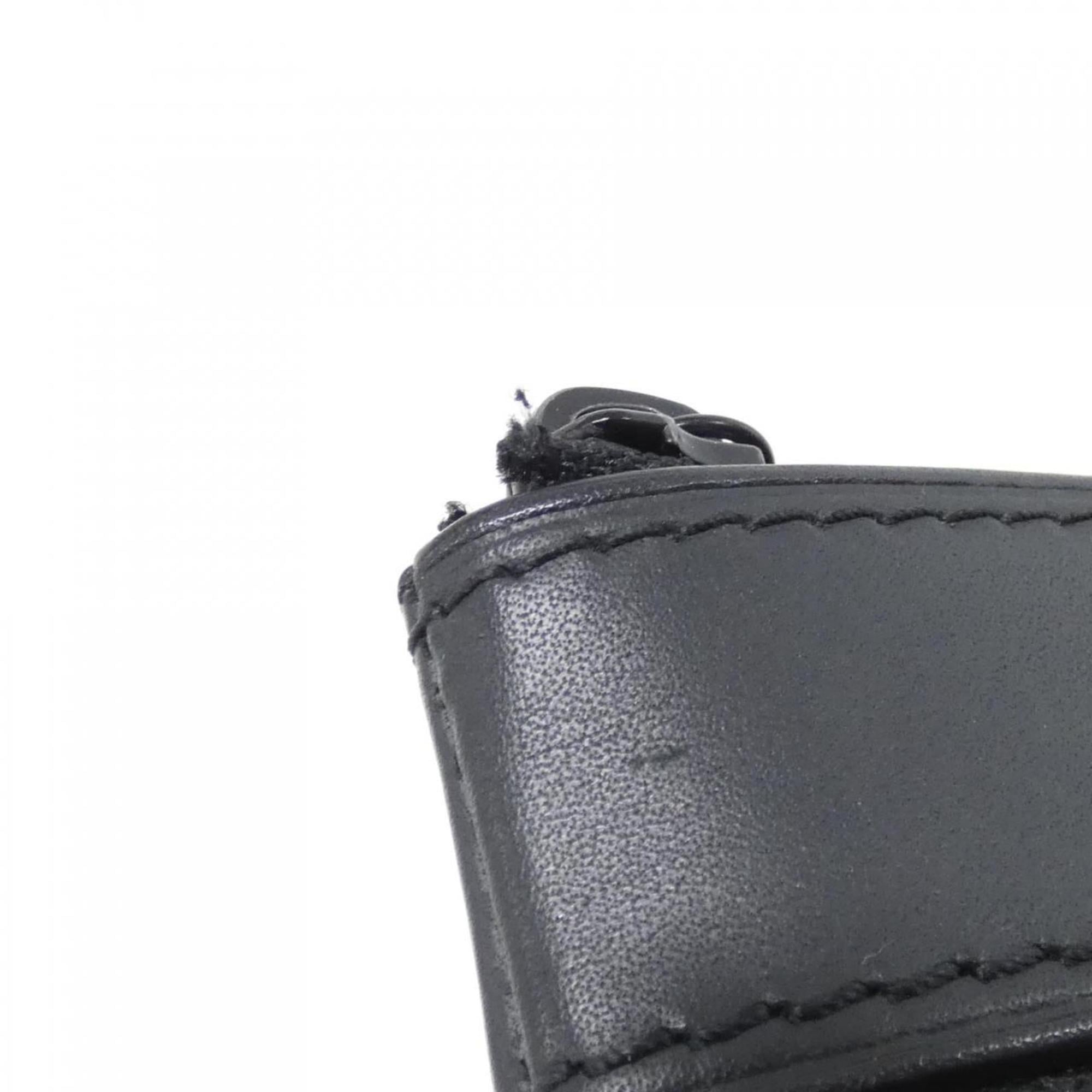 Louis Vuitton Monogram Shadow Black Leather Handbag Pochette (Pre-Owned)