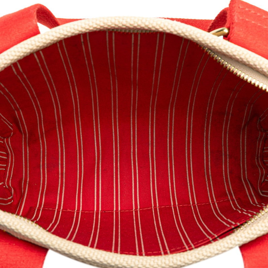 Louis Vuitton Antigua Beige Red Color Canvas Handbag (Pre-Owned)