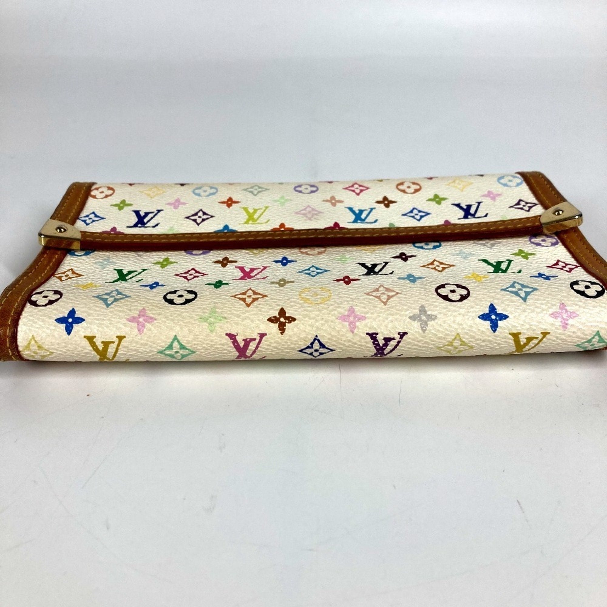 Louis Vuitton Monogram Multi-Color White Yellow Monogram Multicolore Long Wallet (Tri-Fold) (Pre-Owned)
