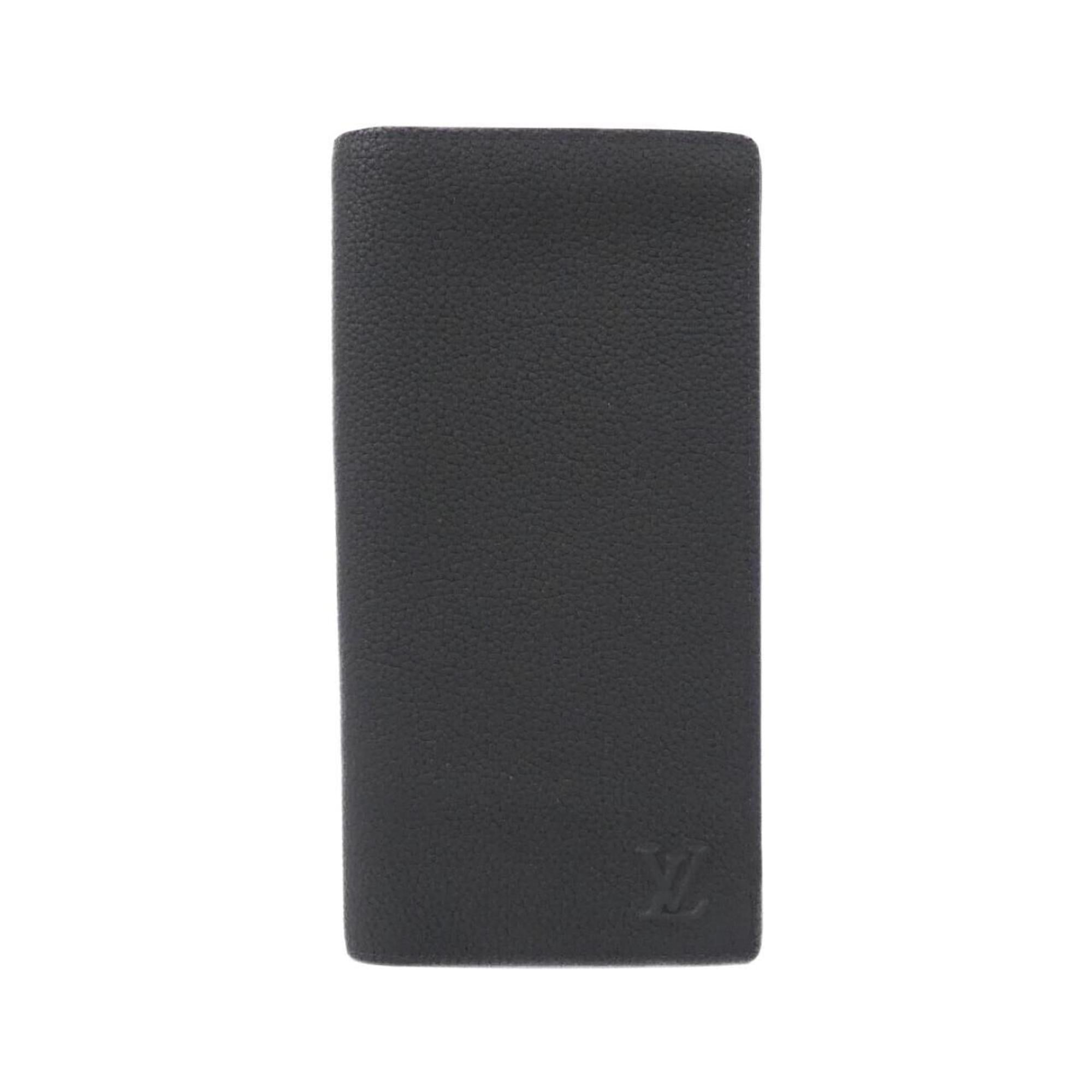 Louis Vuitton Black Leather Long Wallet (Bi-Fold) (Pre-Owned)