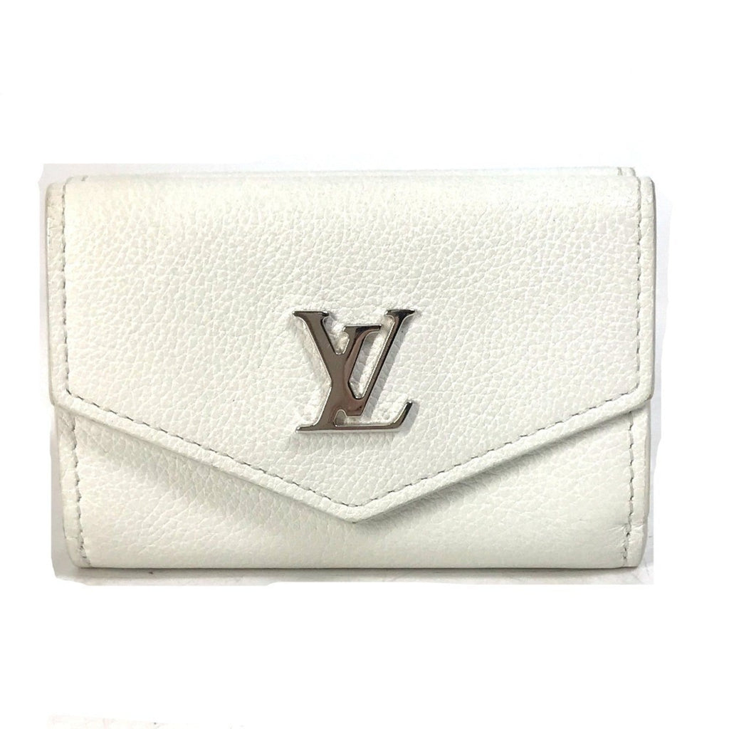 Louis Vuitton White Leather Wallet (Tri-Fold) (Pre-Owned)