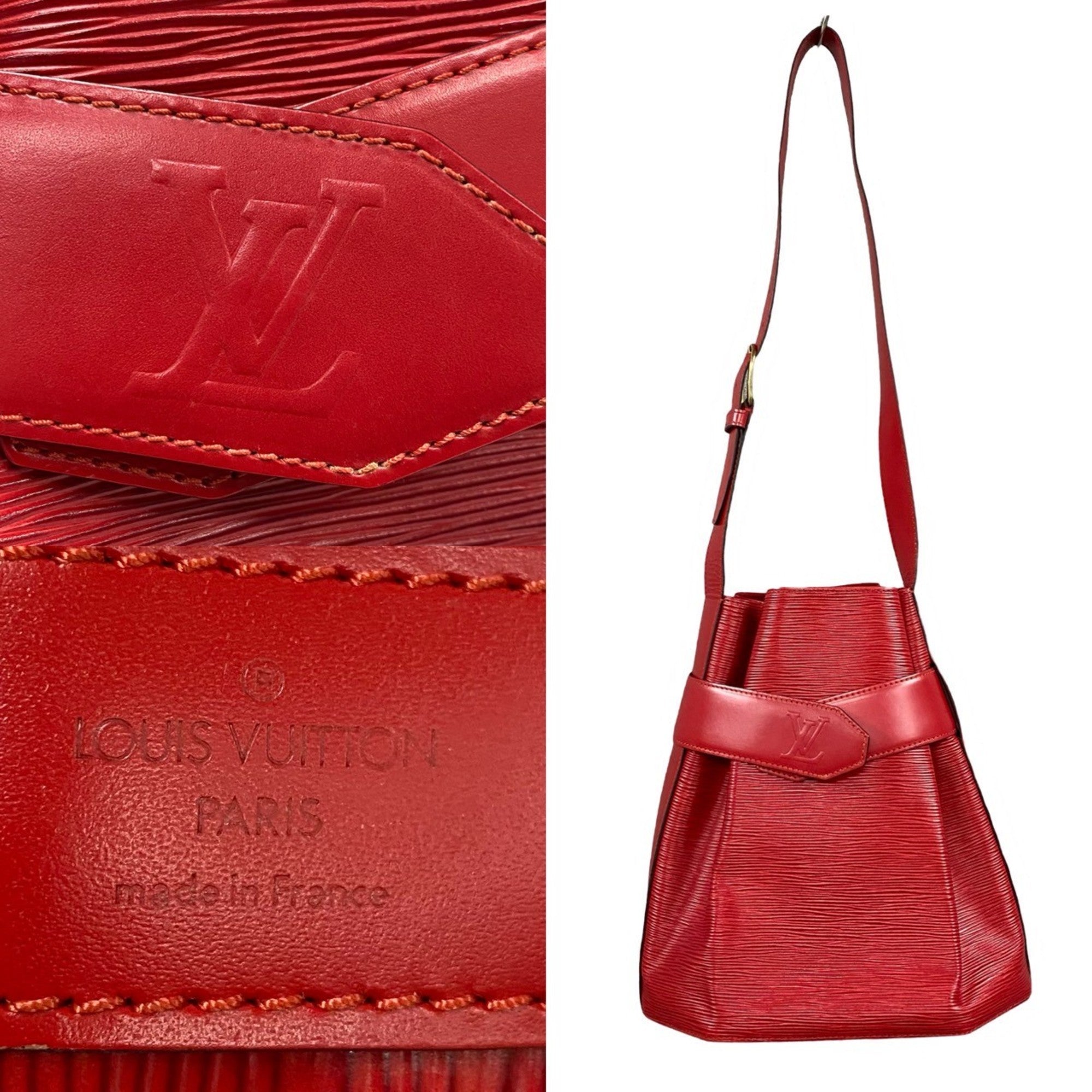 Louis Vuitton Red Color Epi Leather Shoulder Bag (Pre-Owned)