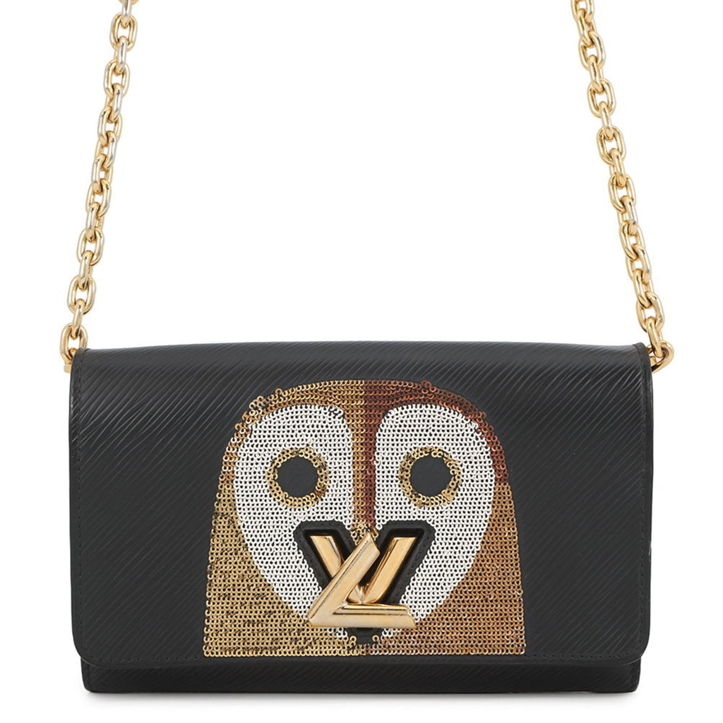 Louis Vuitton Black Noir Spangles Epi Leather Chain/Shoulder Wallet (Pre-Owned)