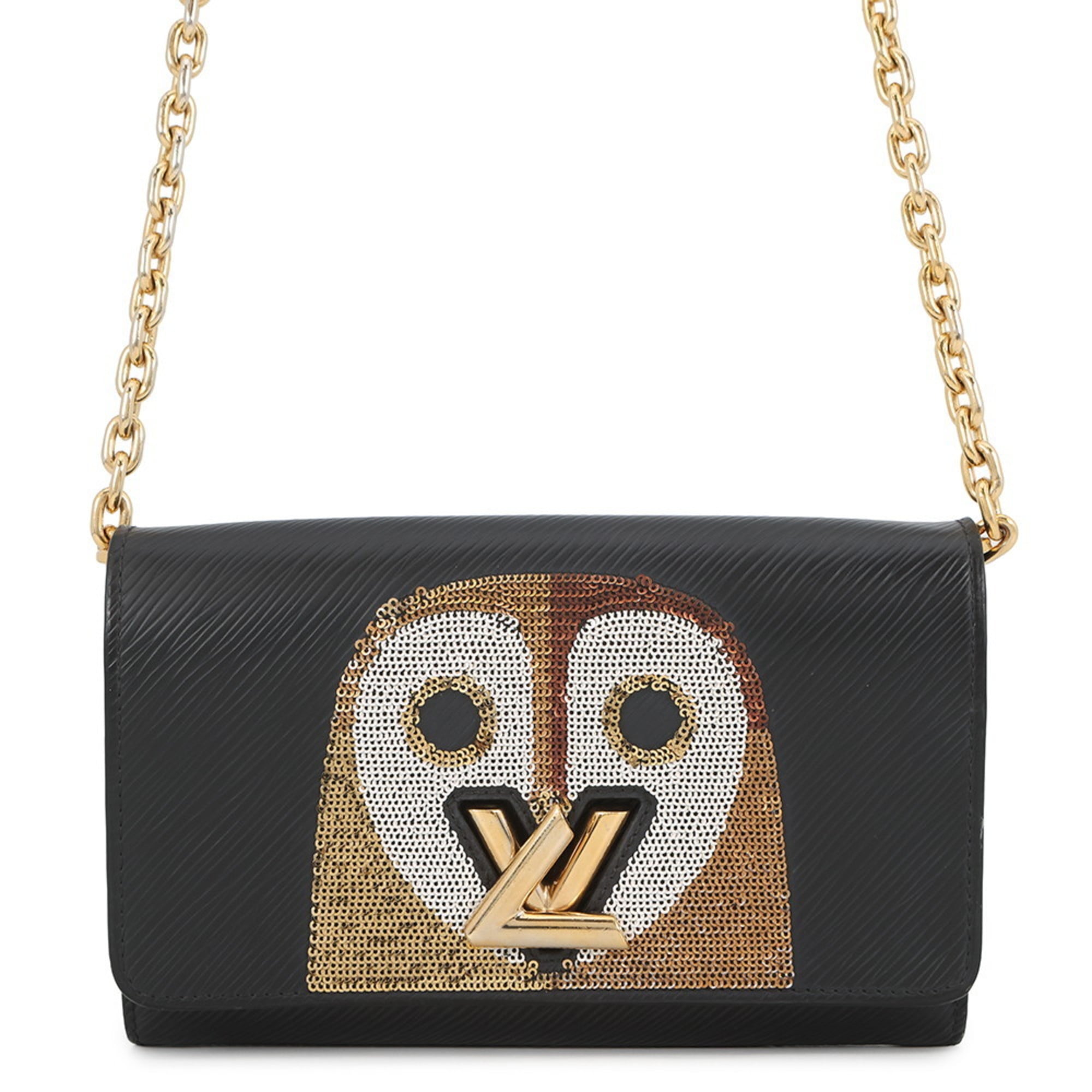 Louis Vuitton Black Noir Spangles Epi Leather Chain/Shoulder Wallet (Pre-Owned)