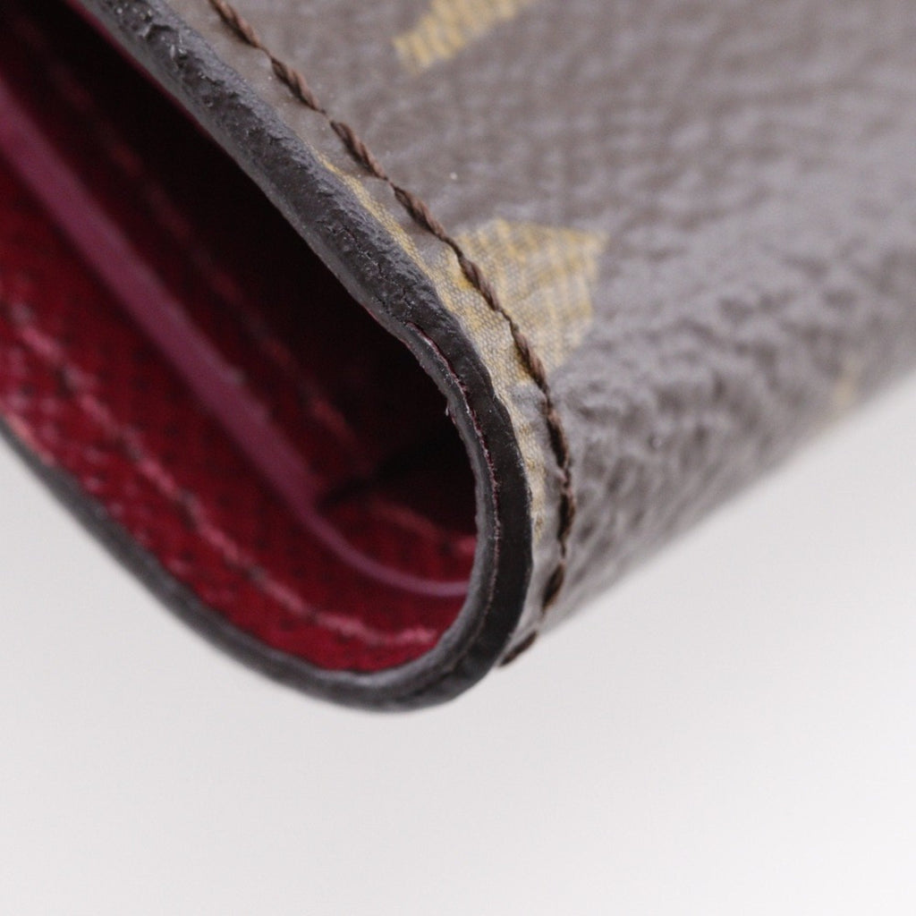 Louis Vuitton Brown Fuchsia Monogram Canvas Wallet (Tri-Fold) (Pre-Owned)
