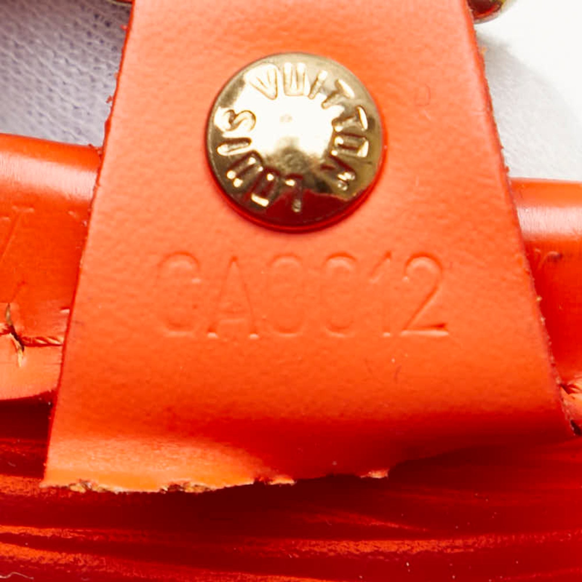 Louis Vuitton Orange Vinyl Leather Handbag (Pre-Owned)
