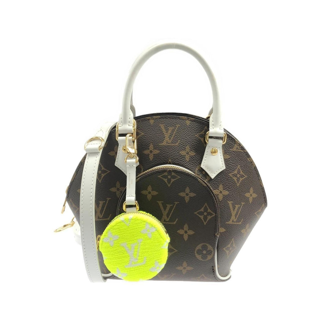 Louis Vuitton Blanc Marron Coated Canvas Leather Handbag Pouch (Pre-Owned)