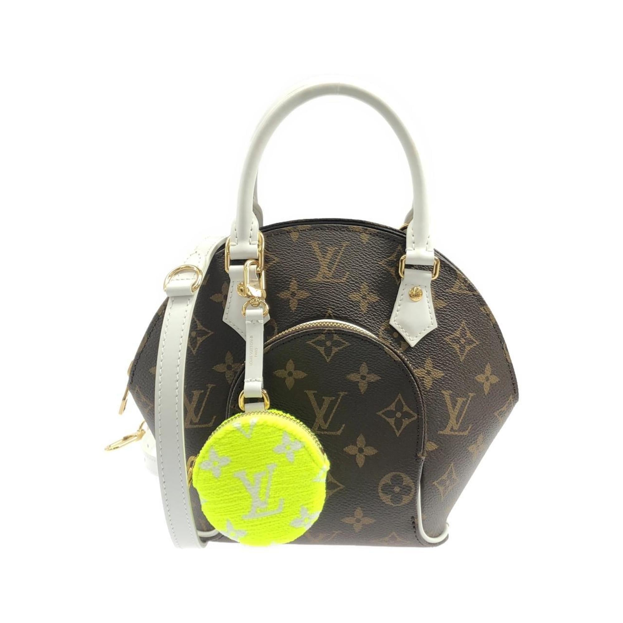 Louis Vuitton Blanc Marron Coated Canvas Leather Handbag Pouch (Pre-Owned)