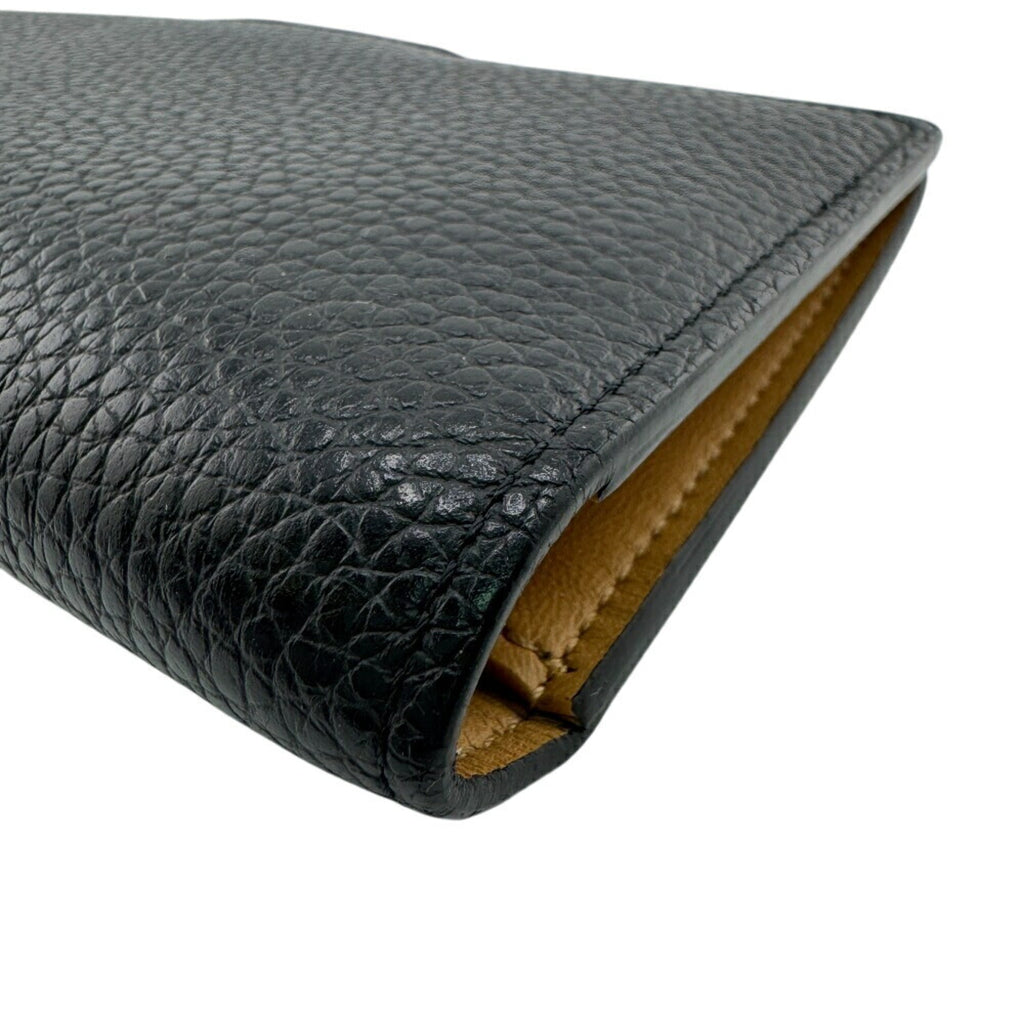 Louis Vuitton Black Leather Long Wallet (Bi-Fold) (Pre-Owned)