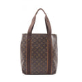 Louis Vuitton Brown Monogram Coated Canvas Leather Tote Bag (Pre-Owned)