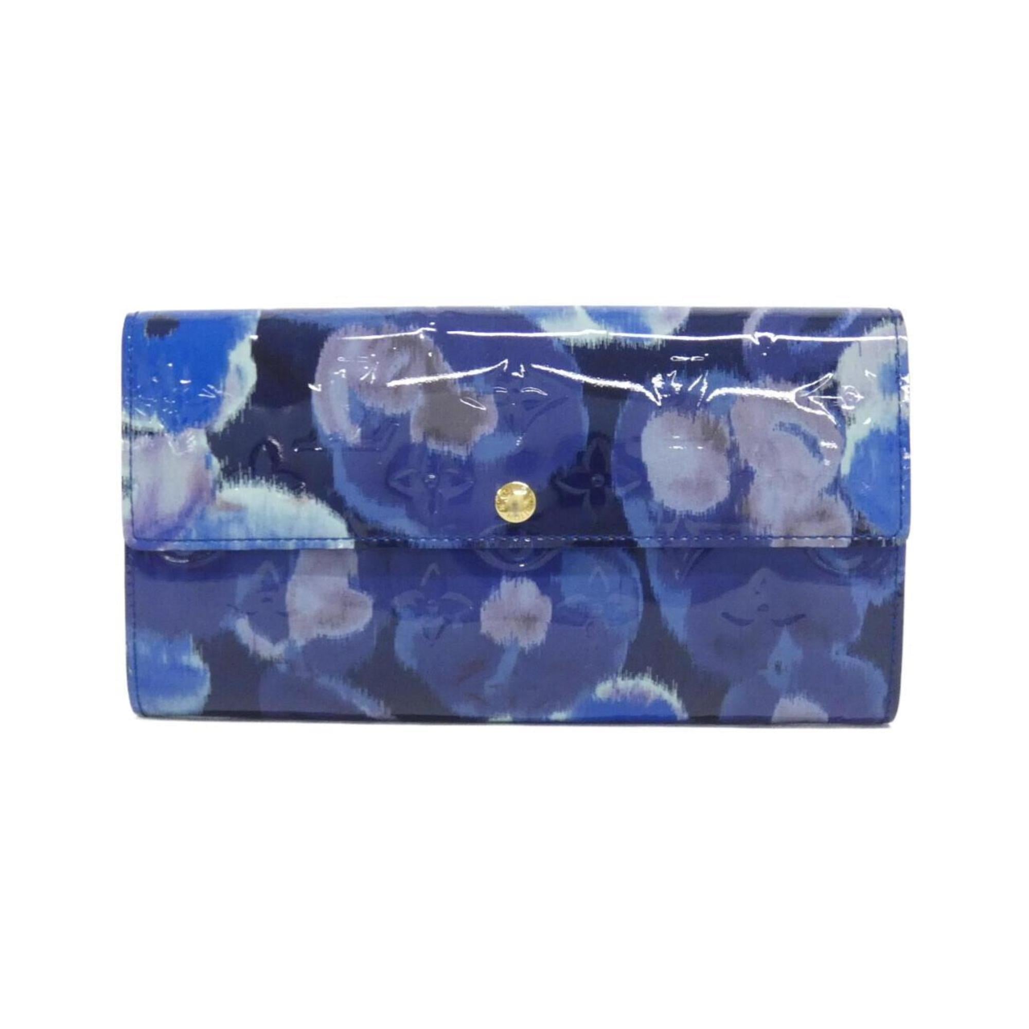Louis Vuitton Blue Grand Blue Leather Long Wallet (Bi-Fold) (Pre-Owned)