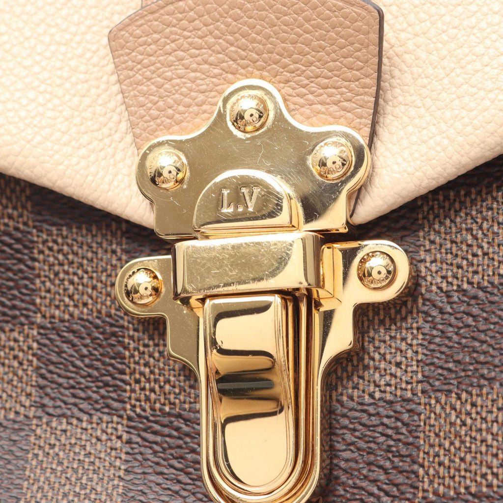 Louis Vuitton Beige Brown Cream Coated Canvas Leather Backpack (Pre-Owned)