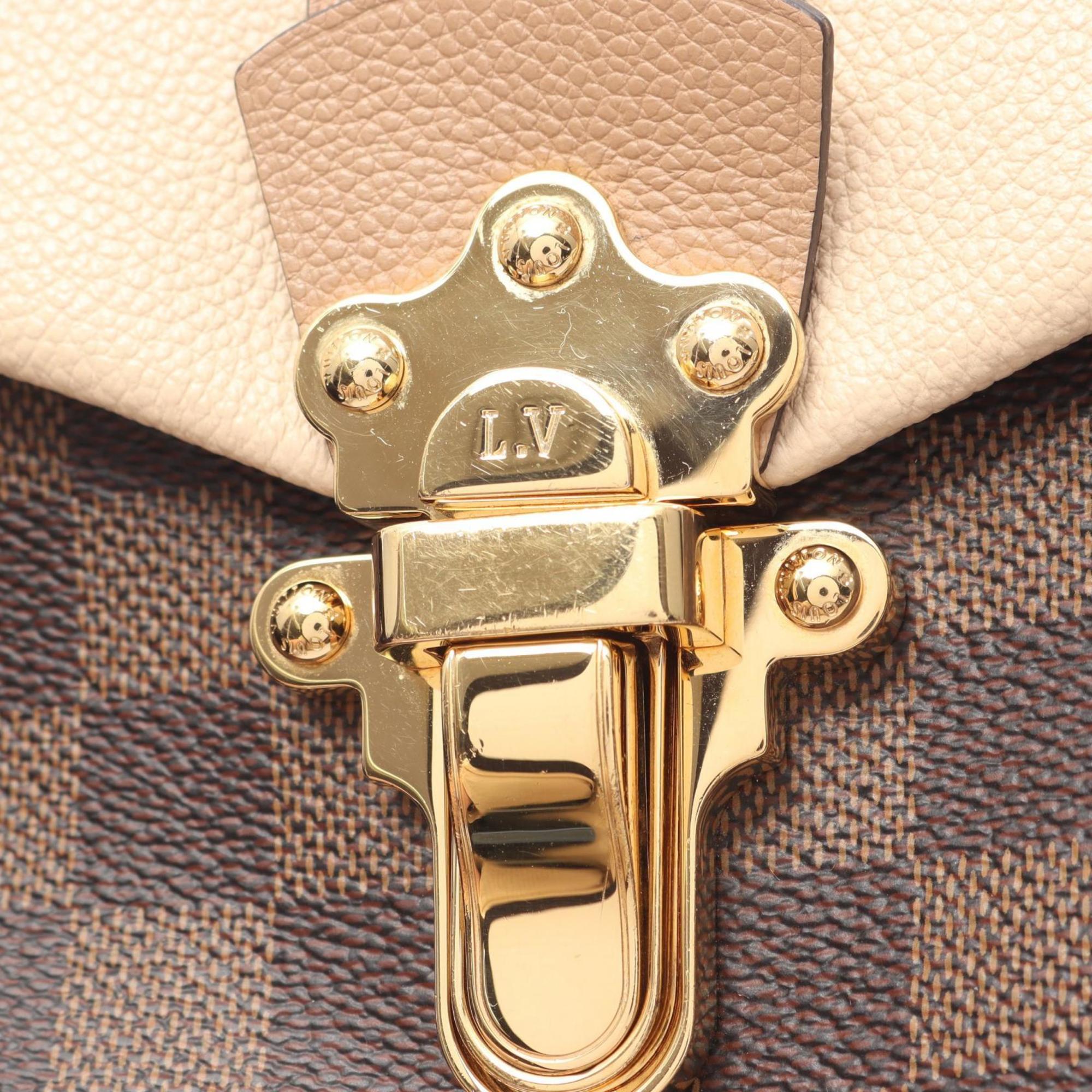 Louis Vuitton Beige Brown Cream Coated Canvas Leather Backpack (Pre-Owned)