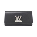 Louis Vuitton Black Leather Long Wallet (Bi-Fold) (Pre-Owned)