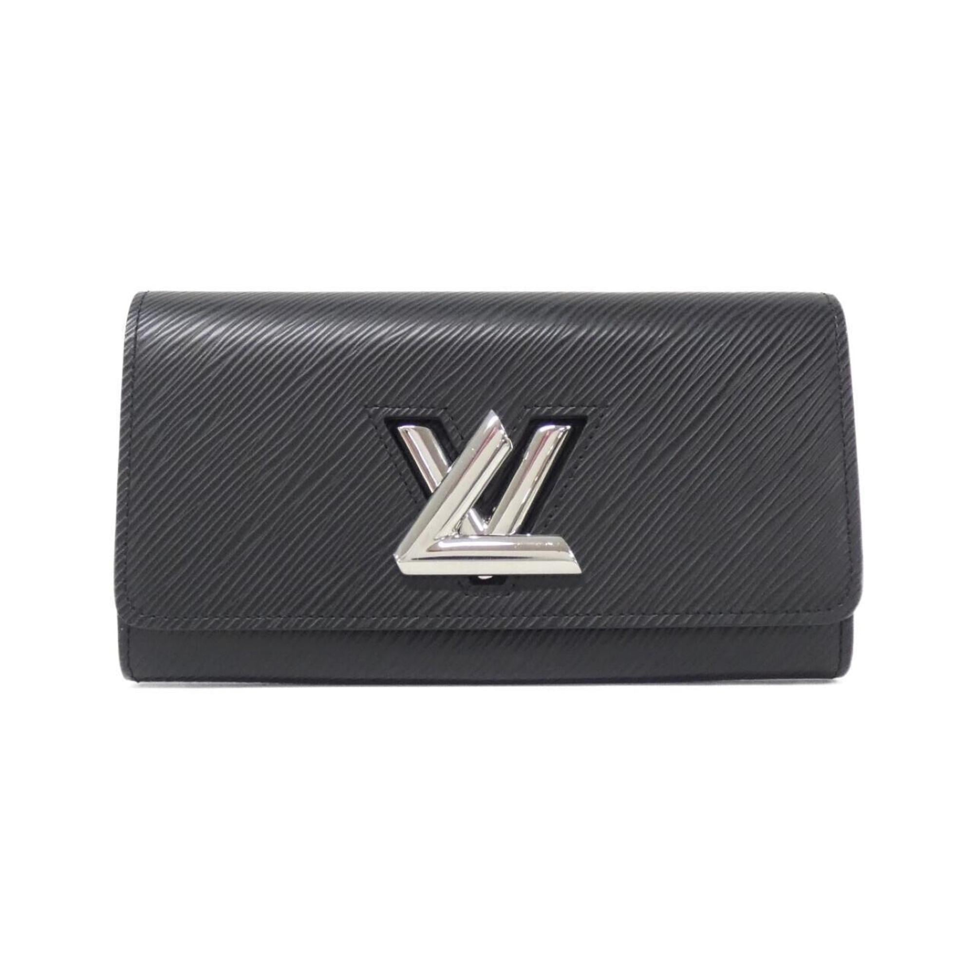 Louis Vuitton Black Leather Long Wallet (Bi-Fold) (Pre-Owned)