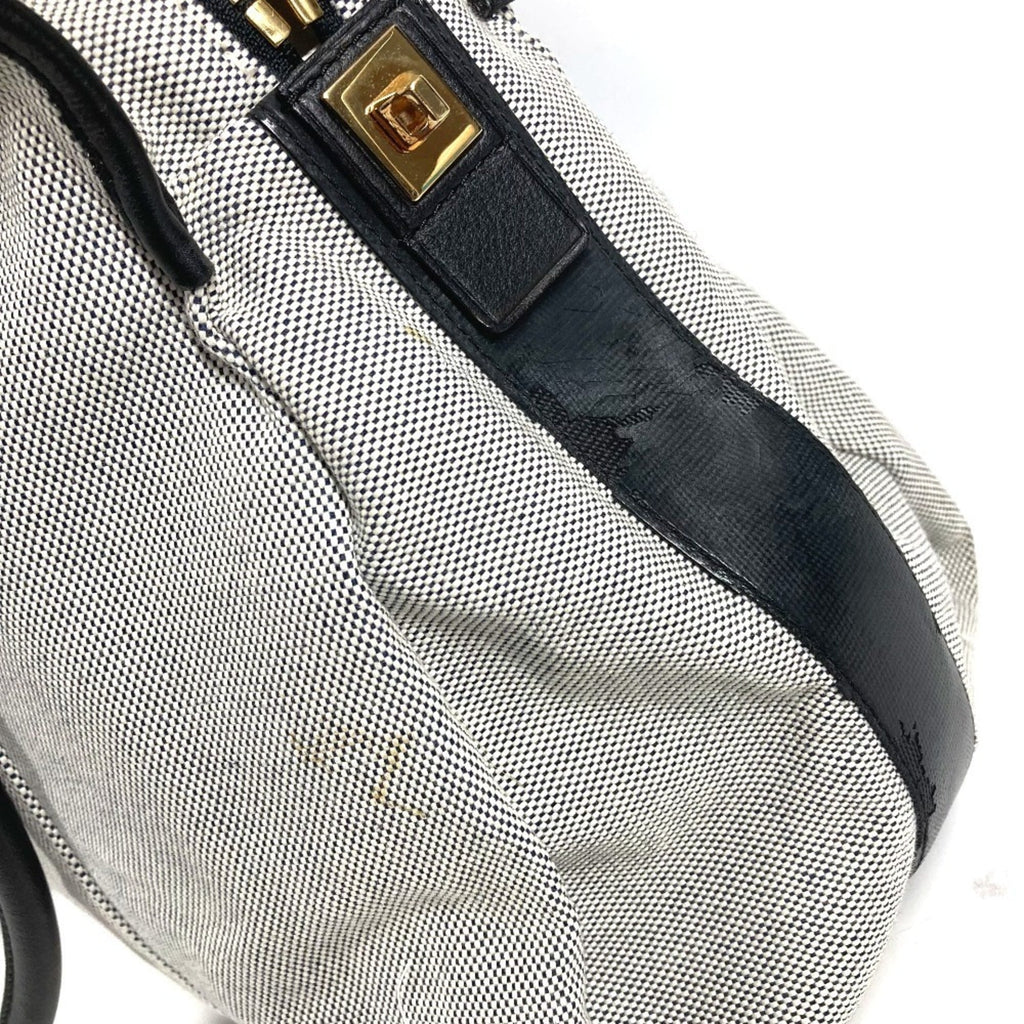 Louis Vuitton Black Galle Yellow Leather Canvas Boston Bag Shoulder Bag Tote Bag (Pre-Owned)