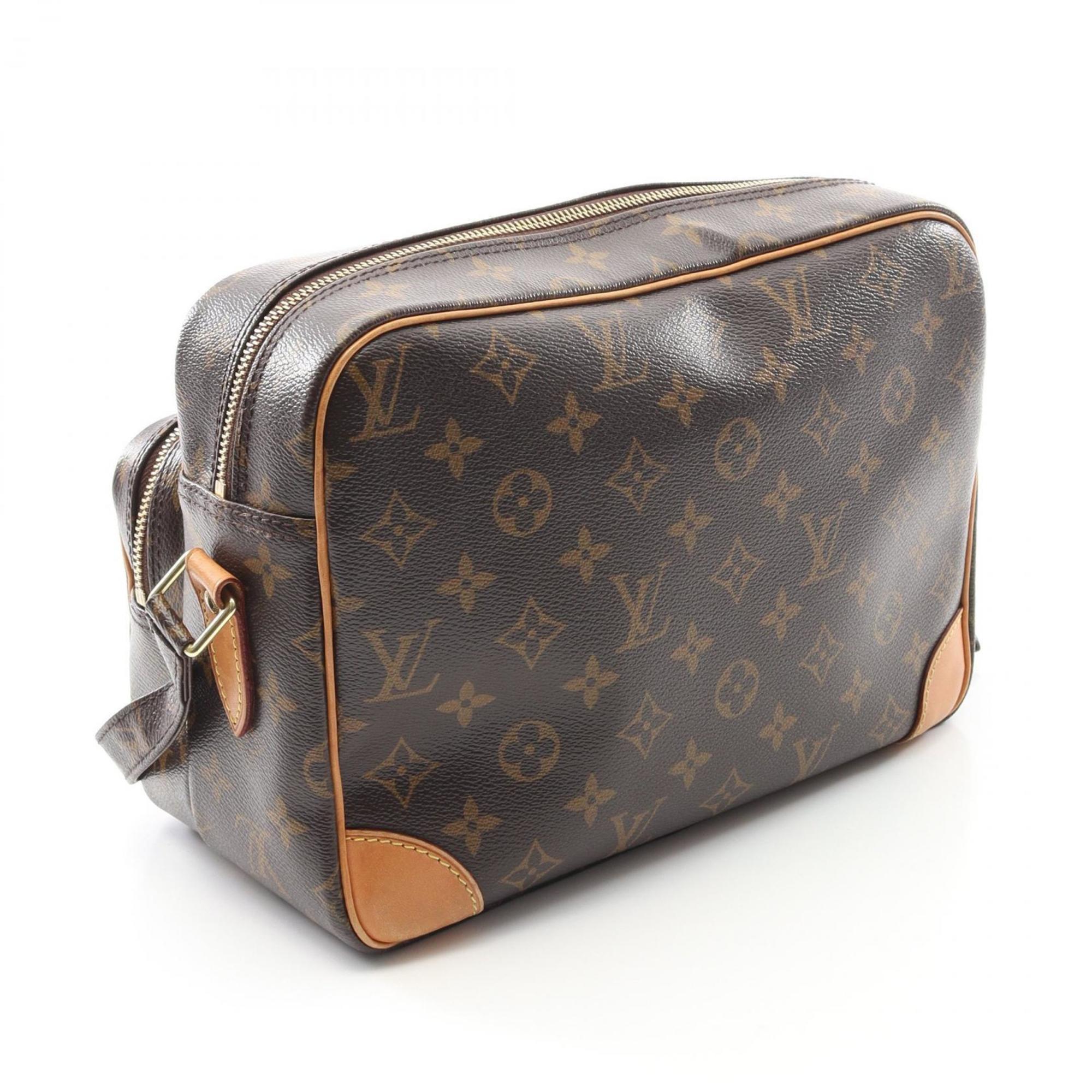 Louis Vuitton Brown Coated Canvas Leather Shoulder Bag (Pre-Owned)